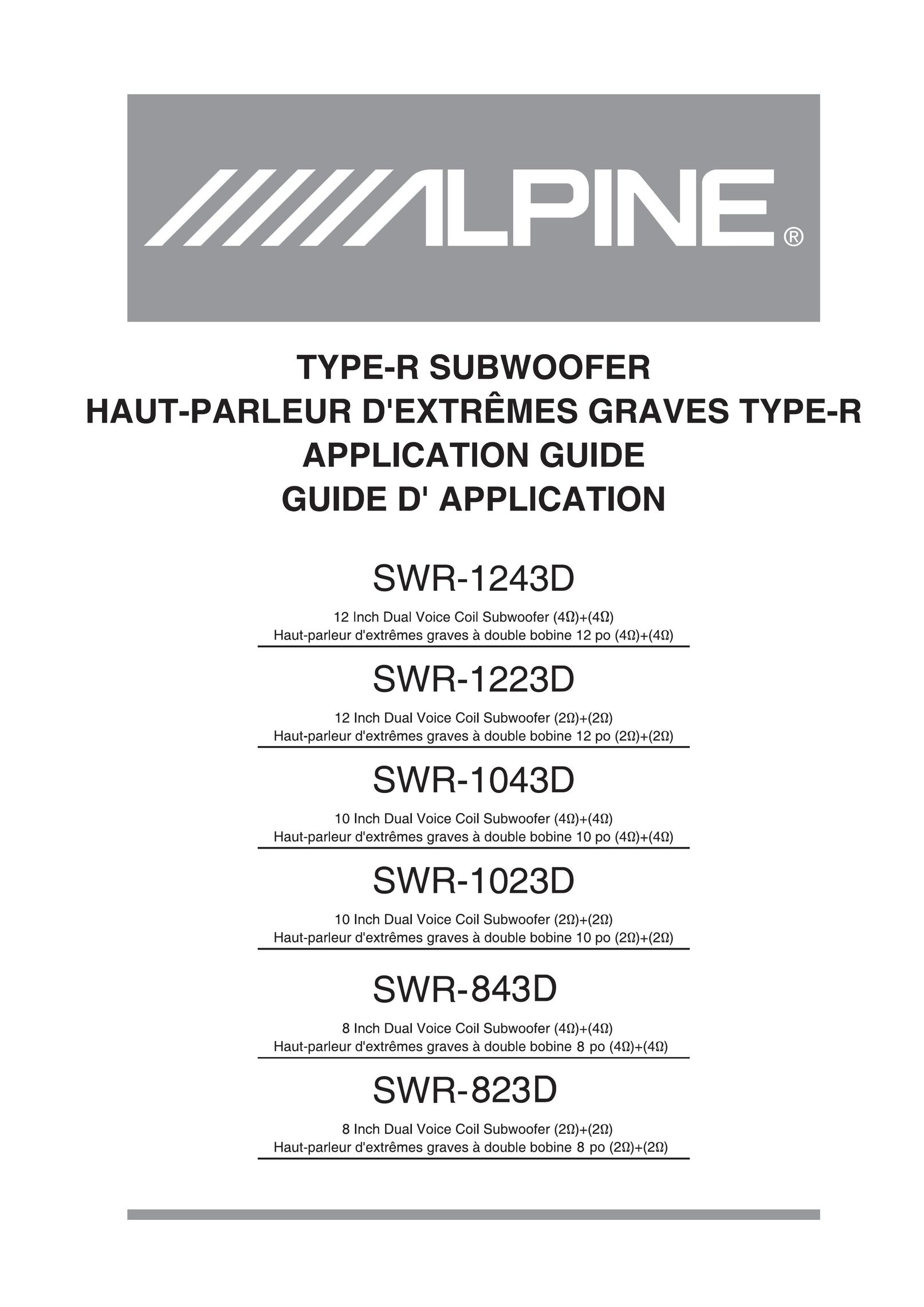 Alpine SWR-1043D Car Speaker User Manual