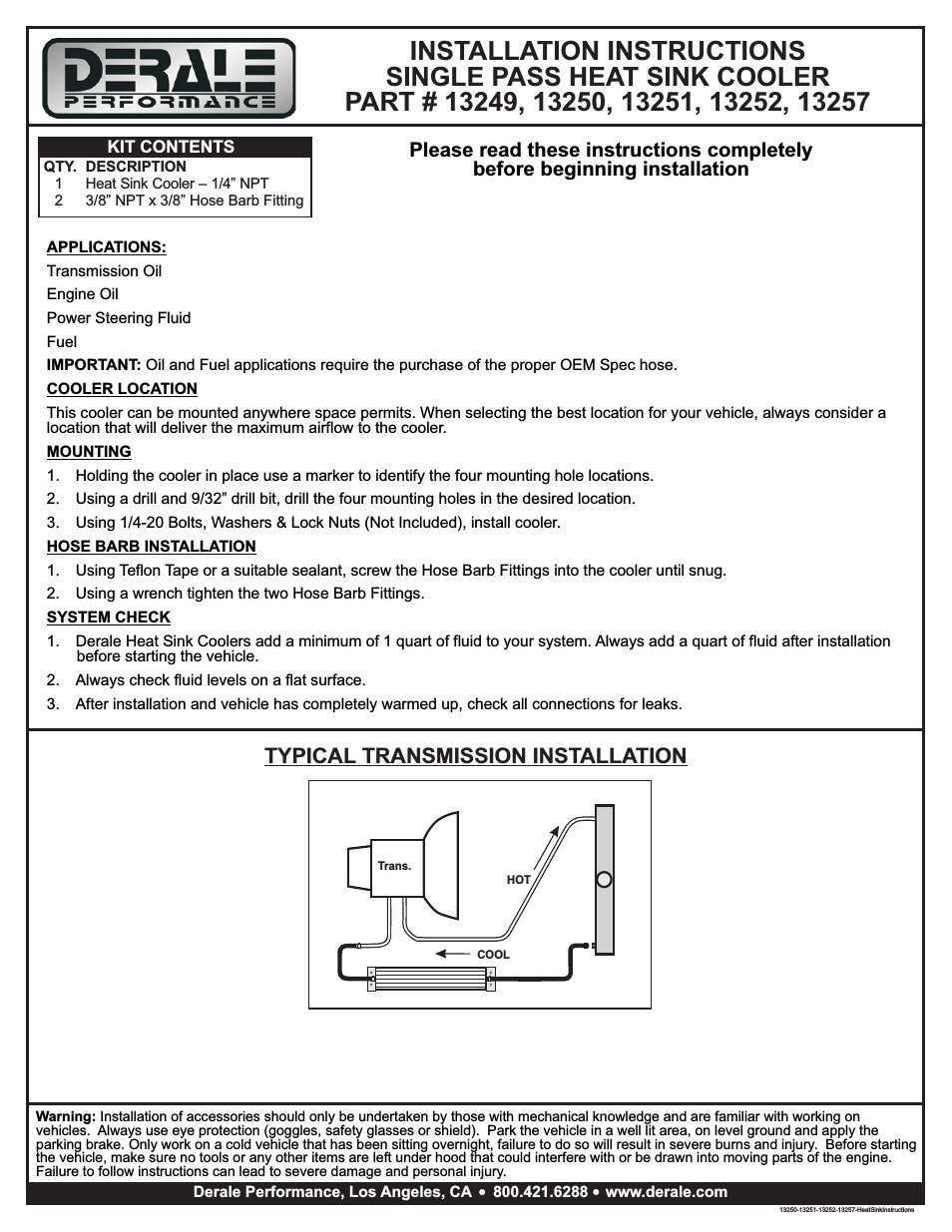 1 Pass 15" Heat Sink Cooler (Page 1)