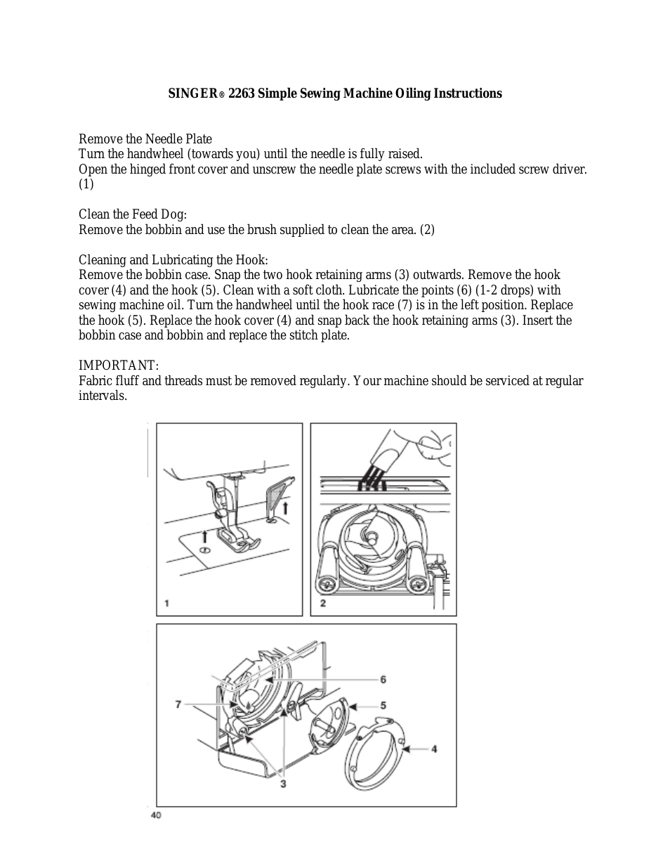 2263 Oiling SIMPLE Instruction Manual (Page 1)