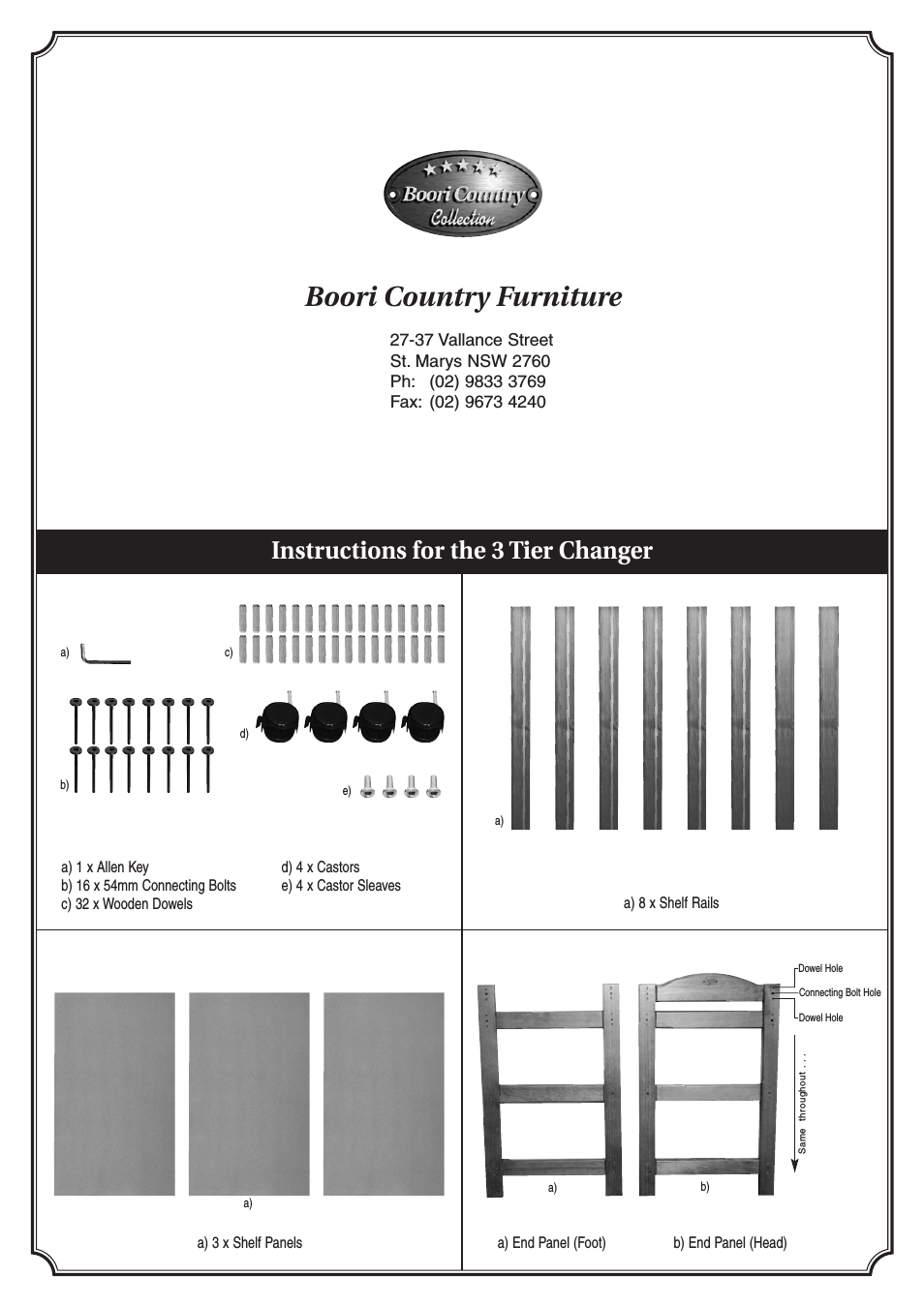 3 Tier Change Table BO-3T (Page 1)
