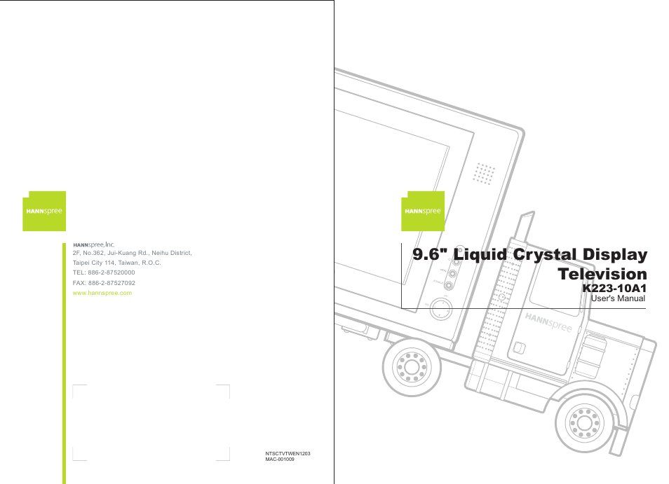 9.6'' Liquid Crystal Display Television K223-10A1 (Page 1)