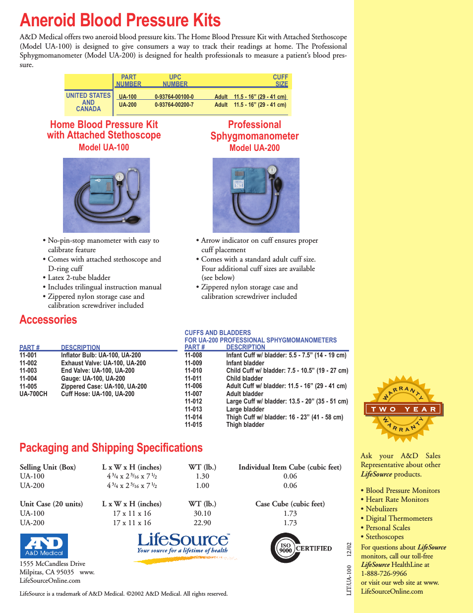 Aneroid Blood Pressure Kit UA-200 (Page 2)