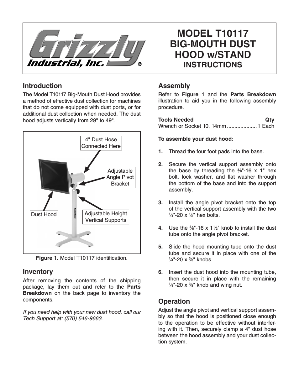 Big-Mouth Dust Hood T10117 (Page 1)