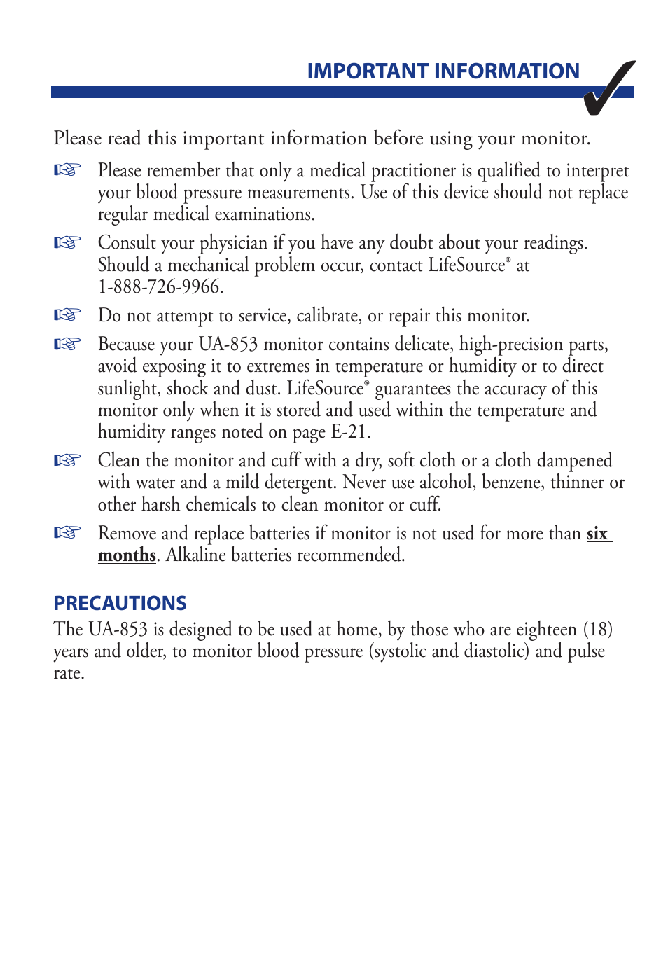 Blood Pressure Monitor UA-853 (Page 2)