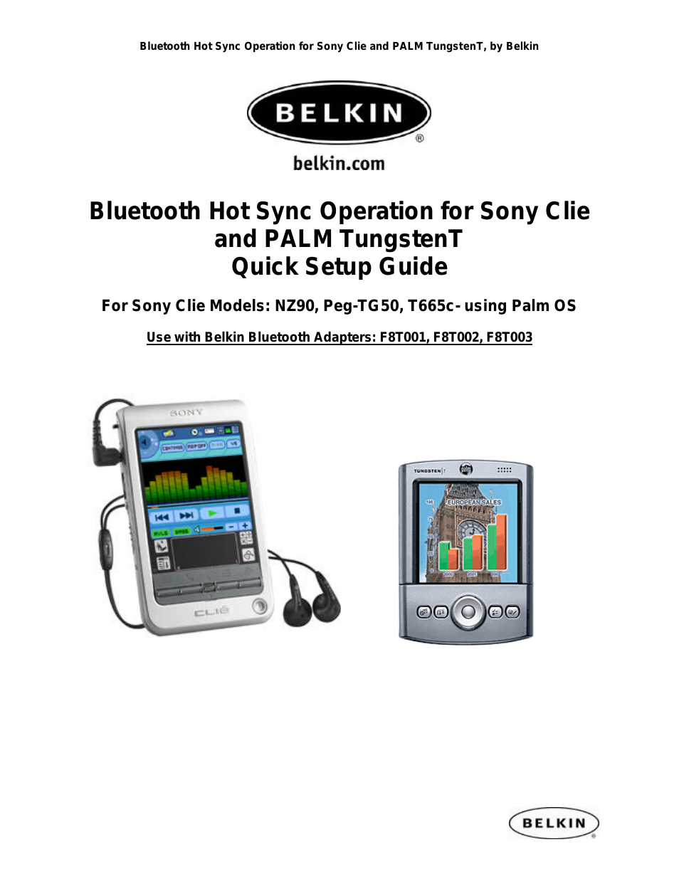 BLUETOOTH HOT SYNC OPERATION F8T002 (Page 1)
