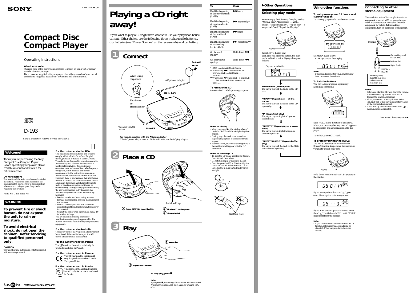 CD Walkman D-193 (Page 1)
