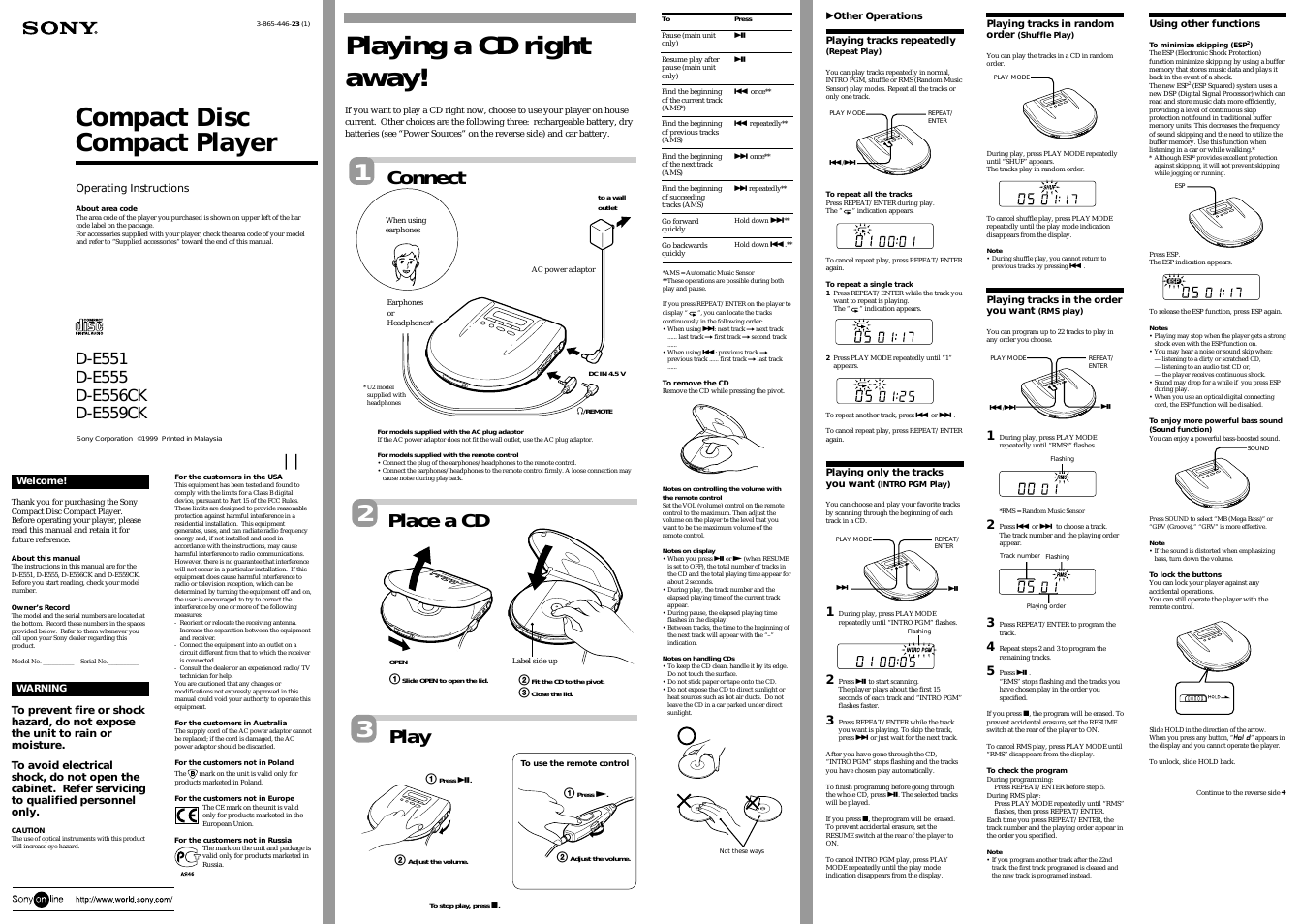 CD Walkman D-E551 (Page 1)