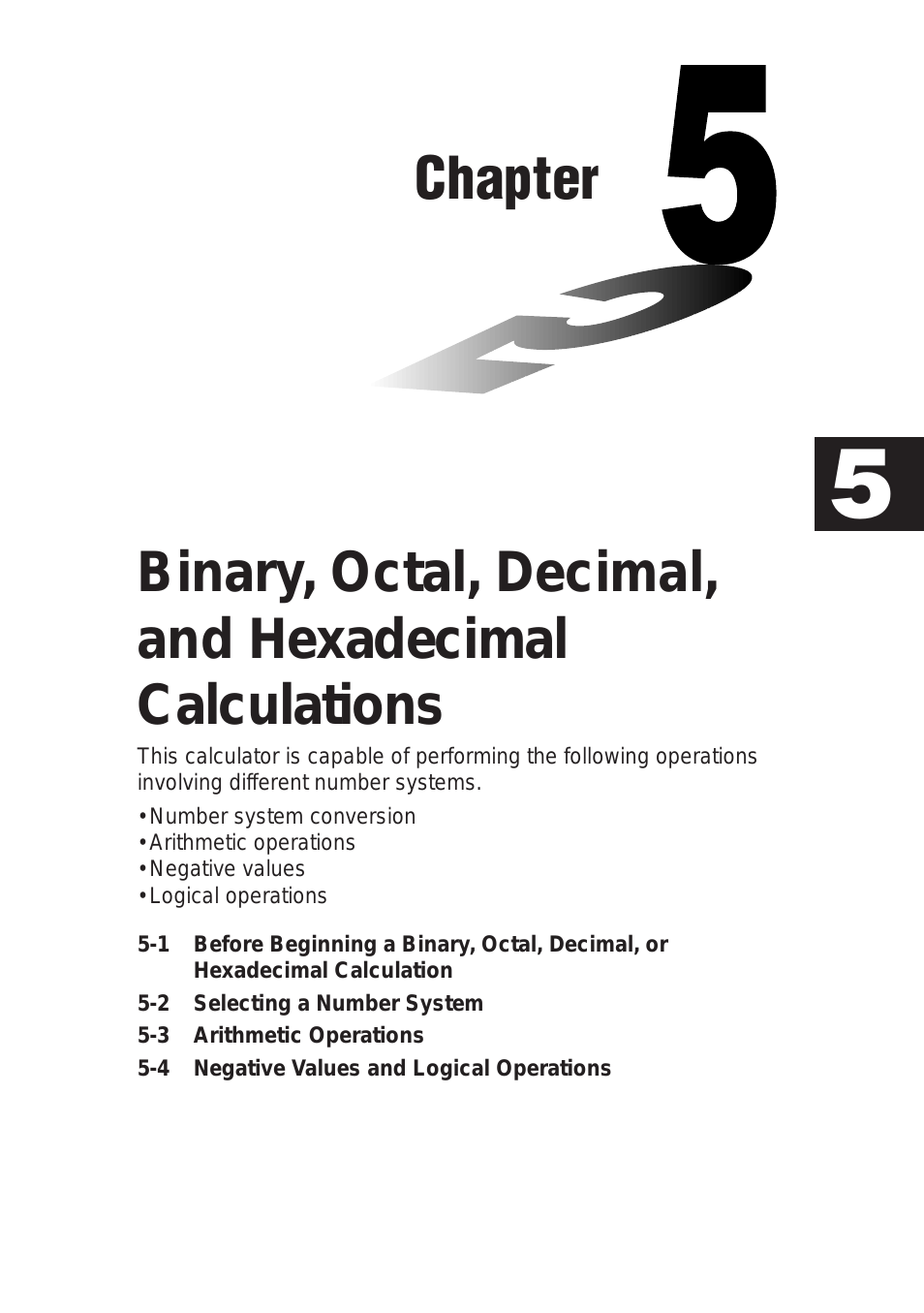 CFX-9970G Binary, Octal, Decimal, and Hexadecimal Calculations (Page 1)