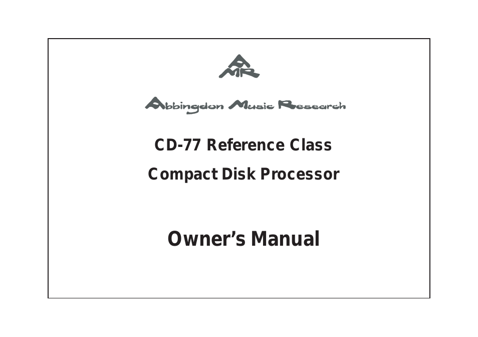 Compact Disk Processor CD-77 (Page 1)