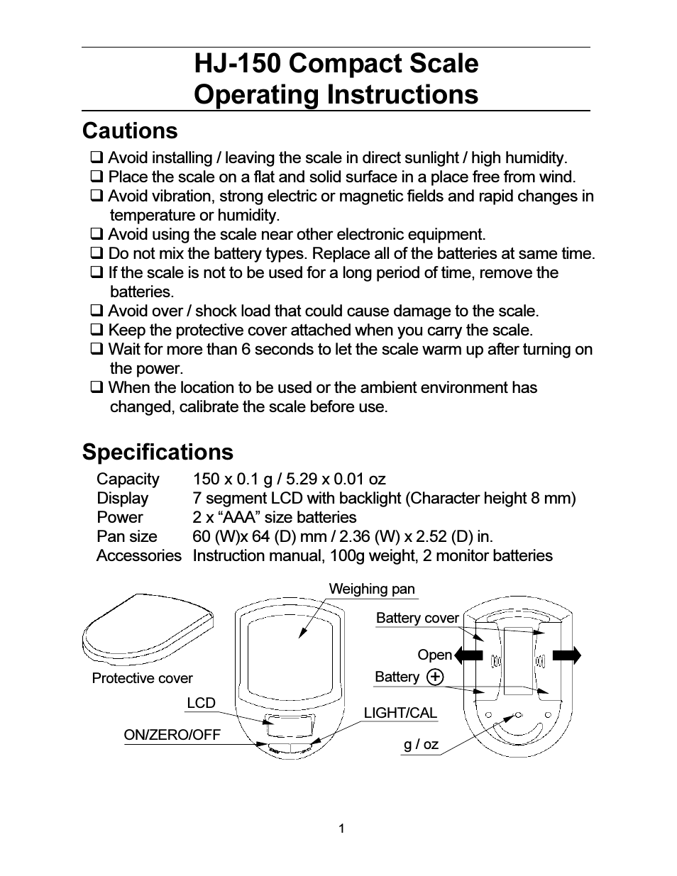 Compact Scale HJ-150 (Page 1)