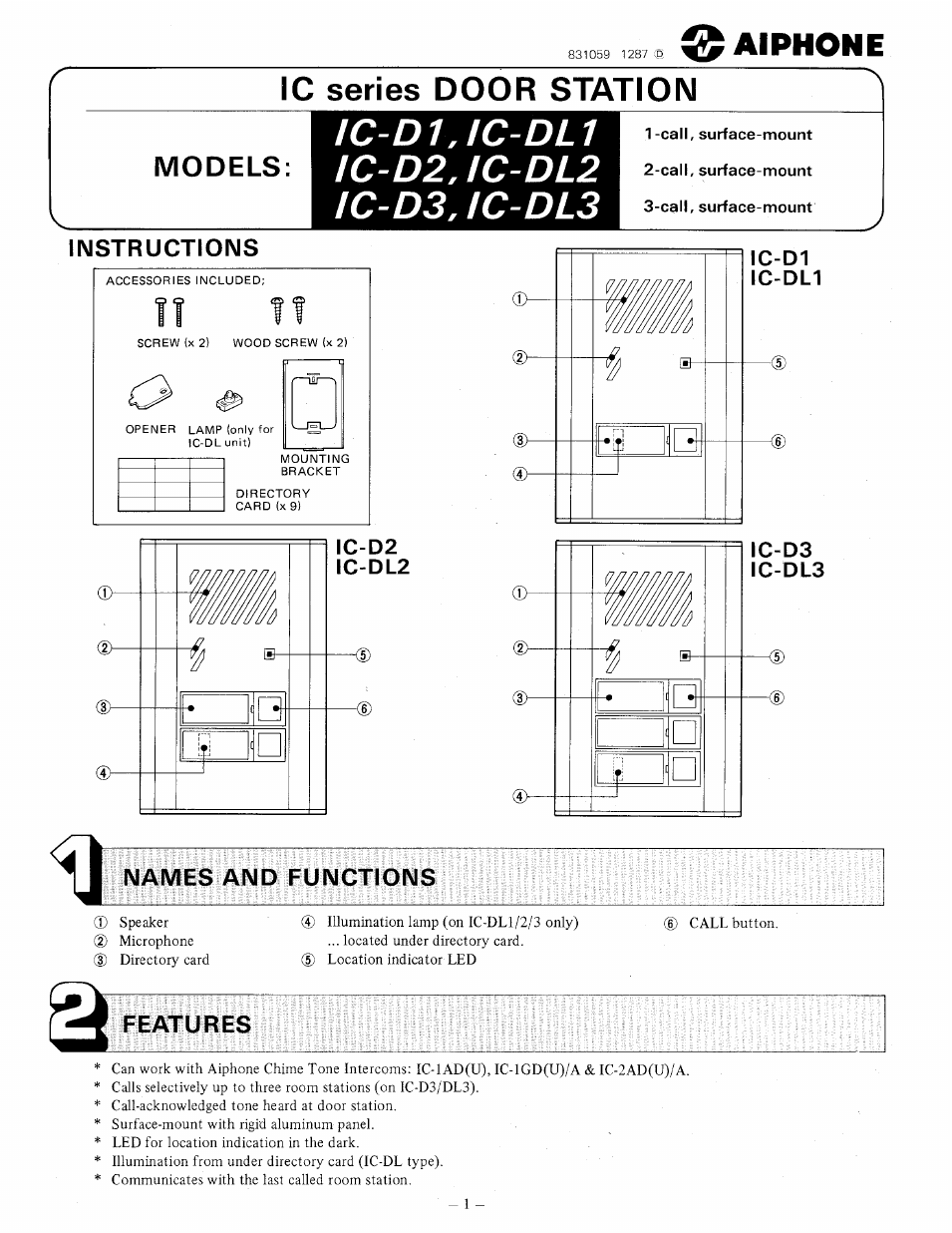 DOOR STATION IC-D2 (Page 1)