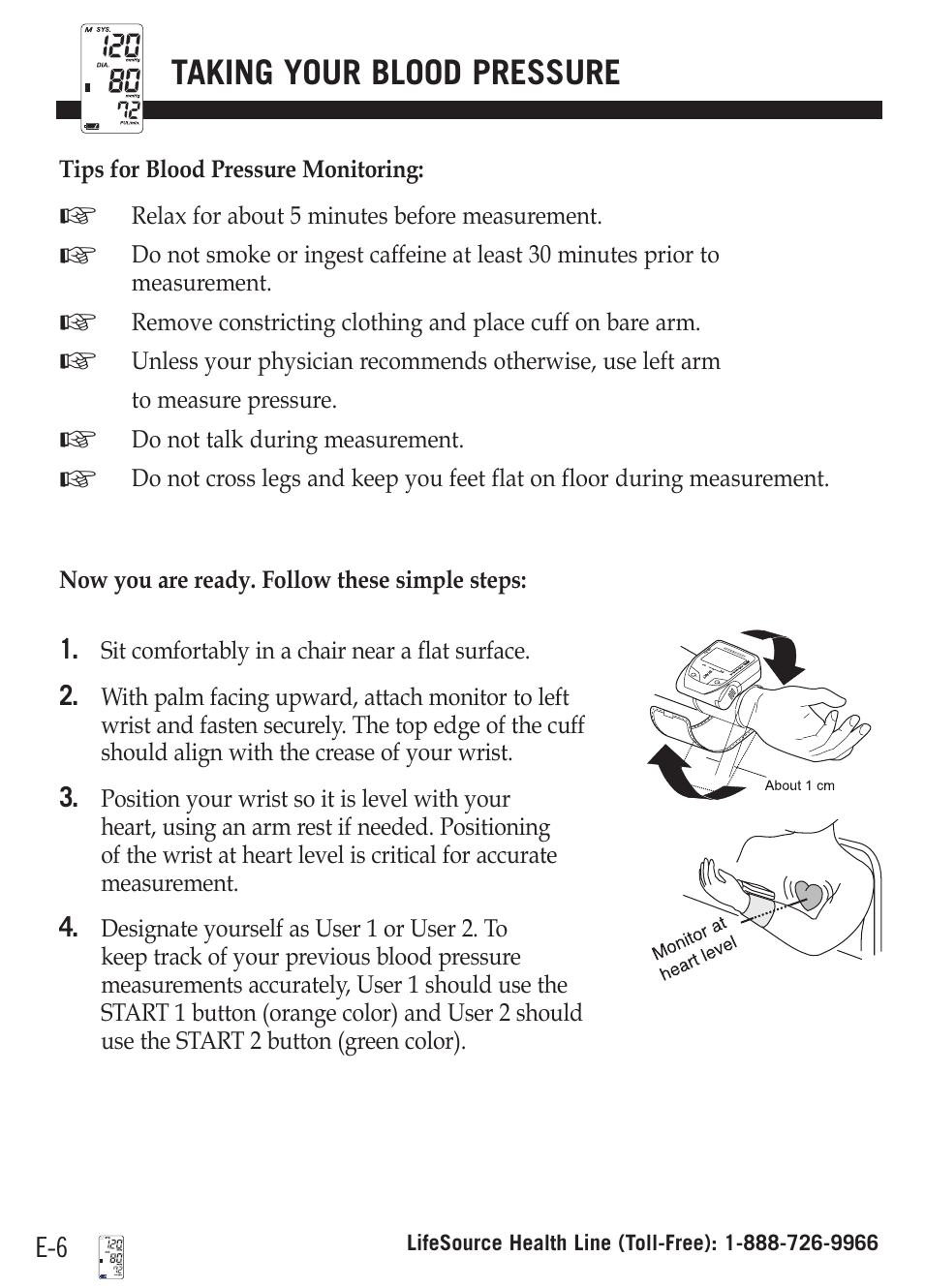 Dual Memory Wrist Blood Pressure Monitor UB-512 (Page 10)
