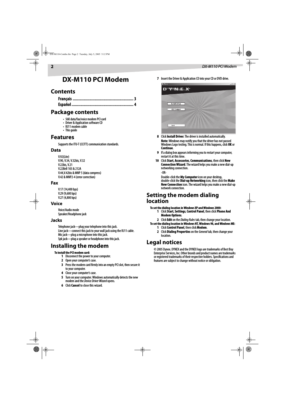 DX-M110 (Page 2)