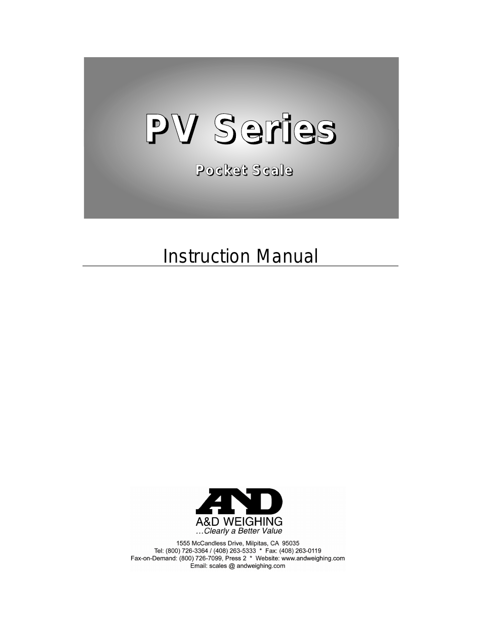 Electronic Prescision Pocket Scale PV-100 (Page 1)