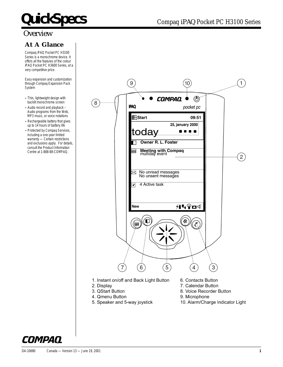 iPAQ Pocket H3100 (Page 1)