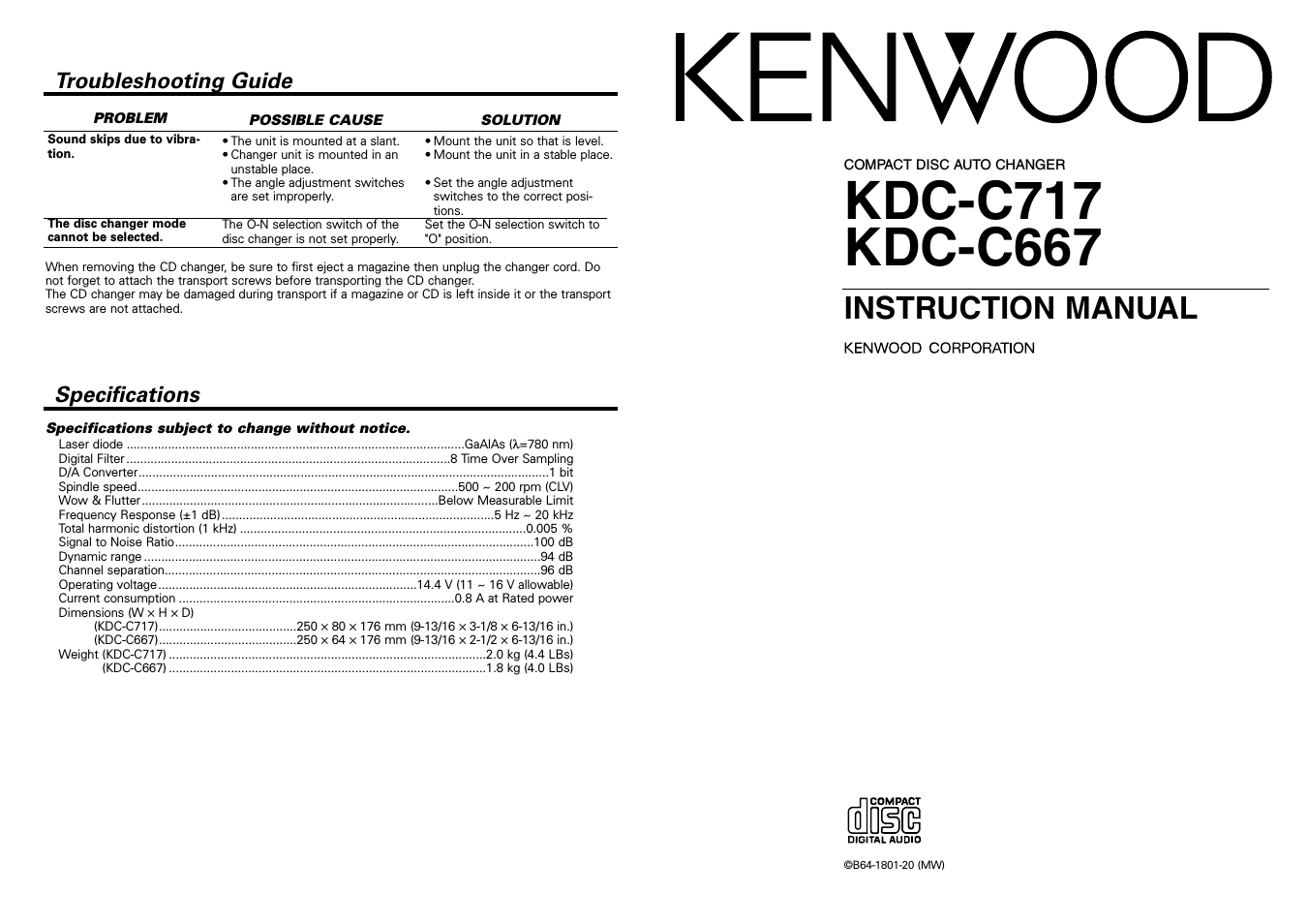 KDC-C667 (Page 1)