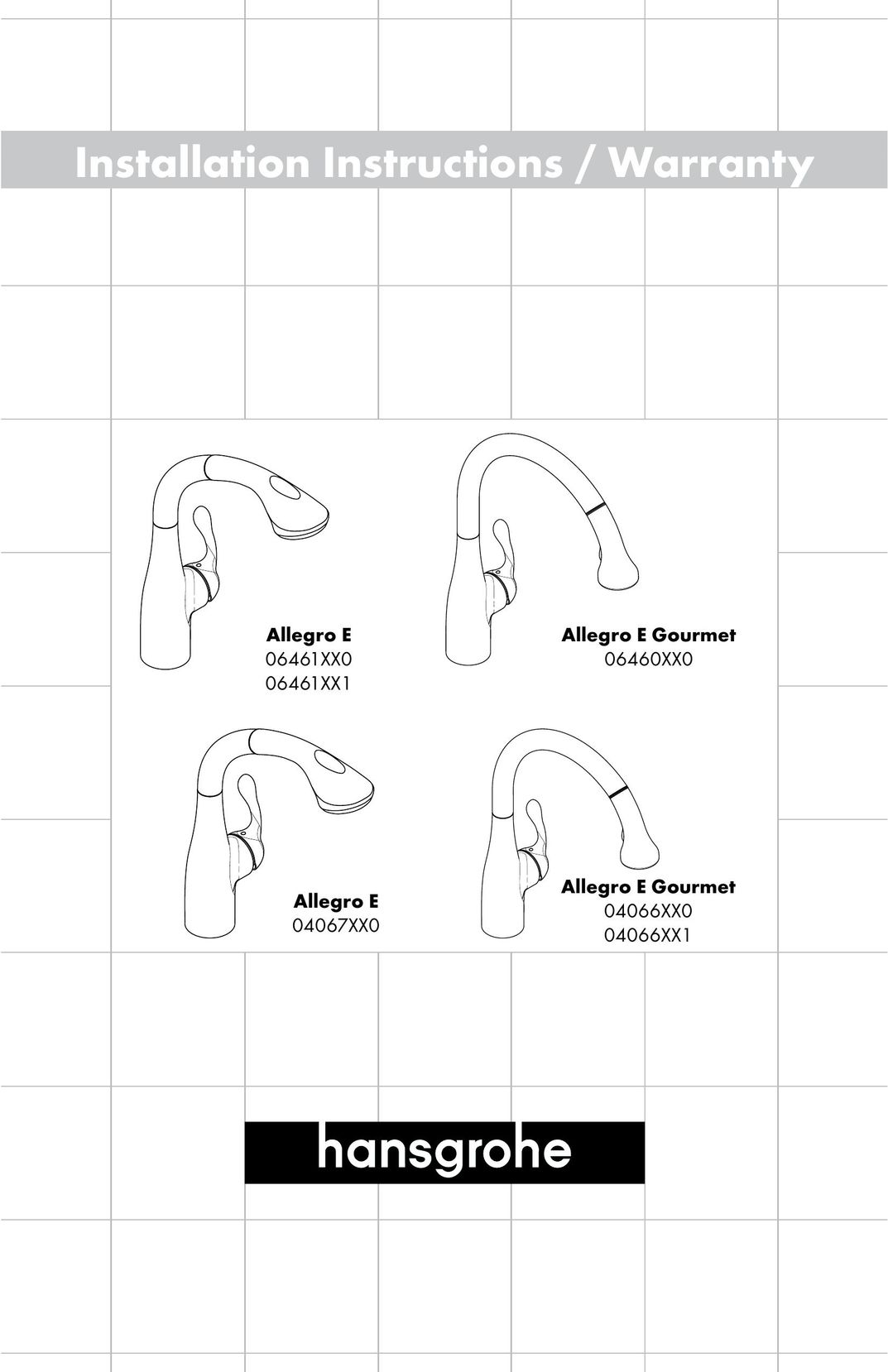 Allegro Industries 04067XX0 Plumbing Product User Manual (Page 1)