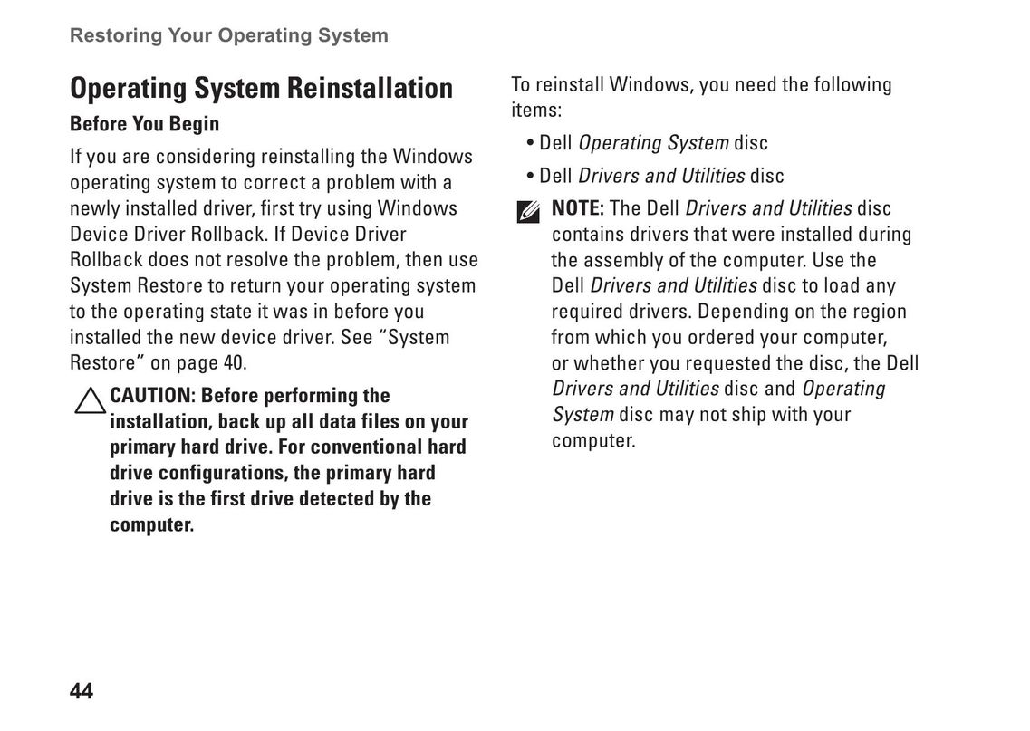 Dell 1011 Laptop User Manual (Page 46)
