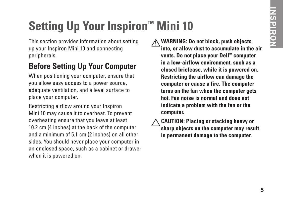 Dell 1011 Laptop User Manual (Page 7)