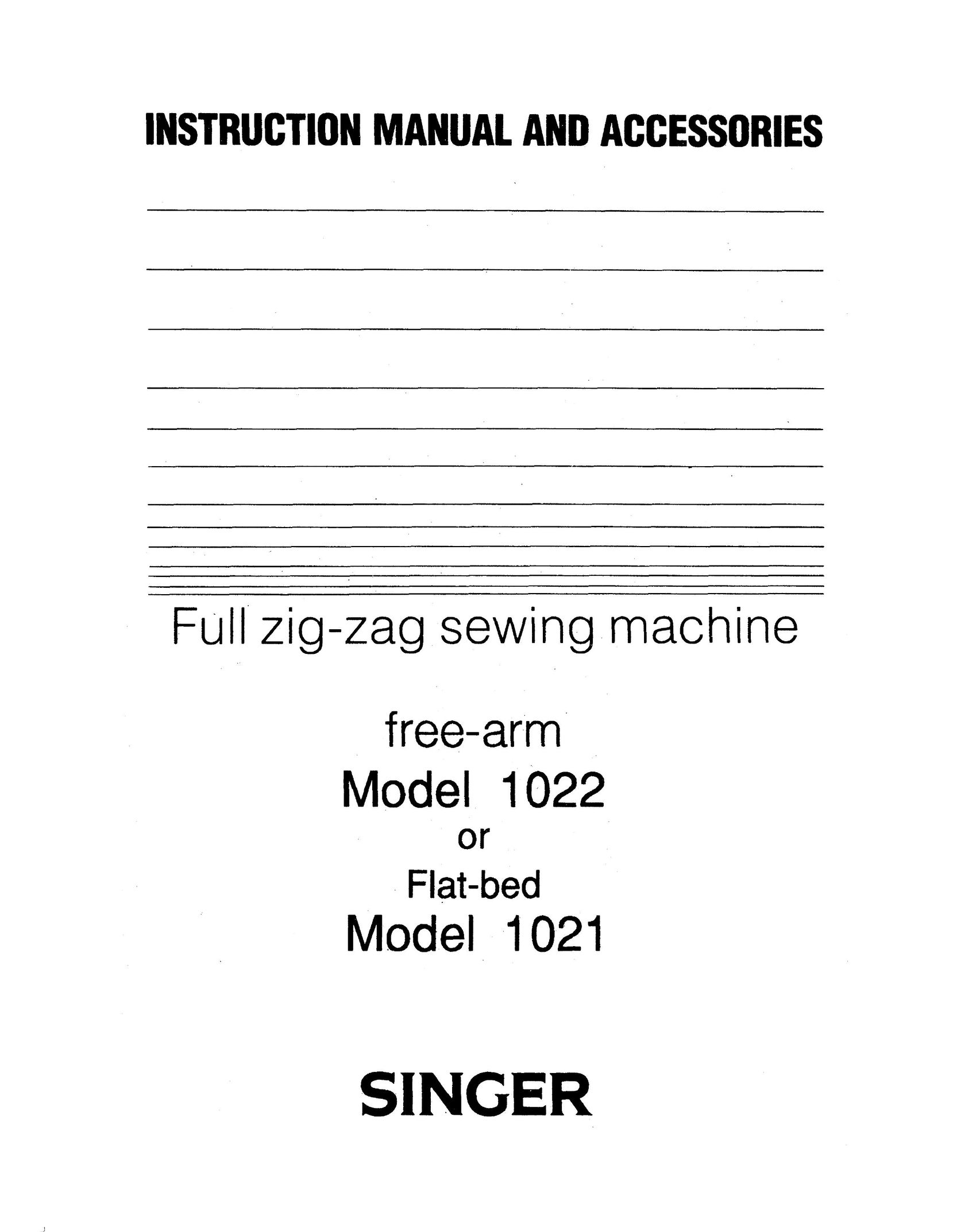 Singer 1021 Sewing Machine User Manual (Page 1)