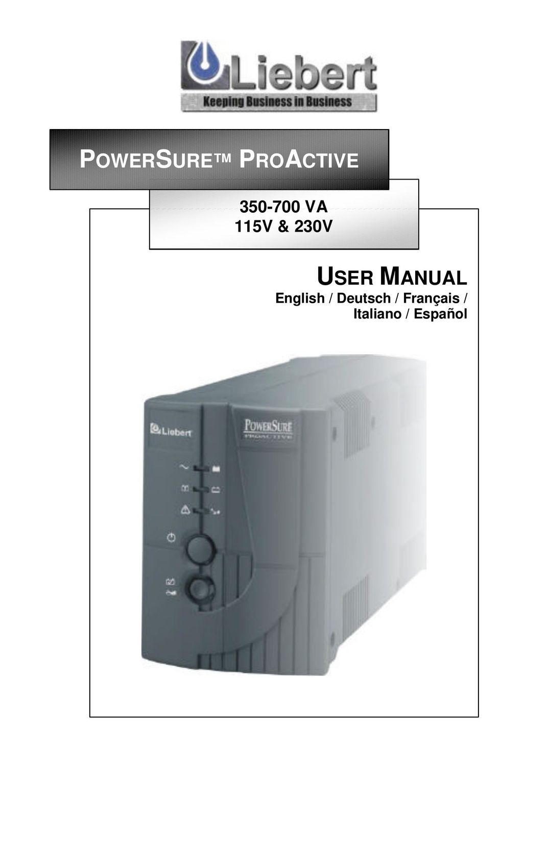 Liebert 115V Power Supply User Manual (Page 1)