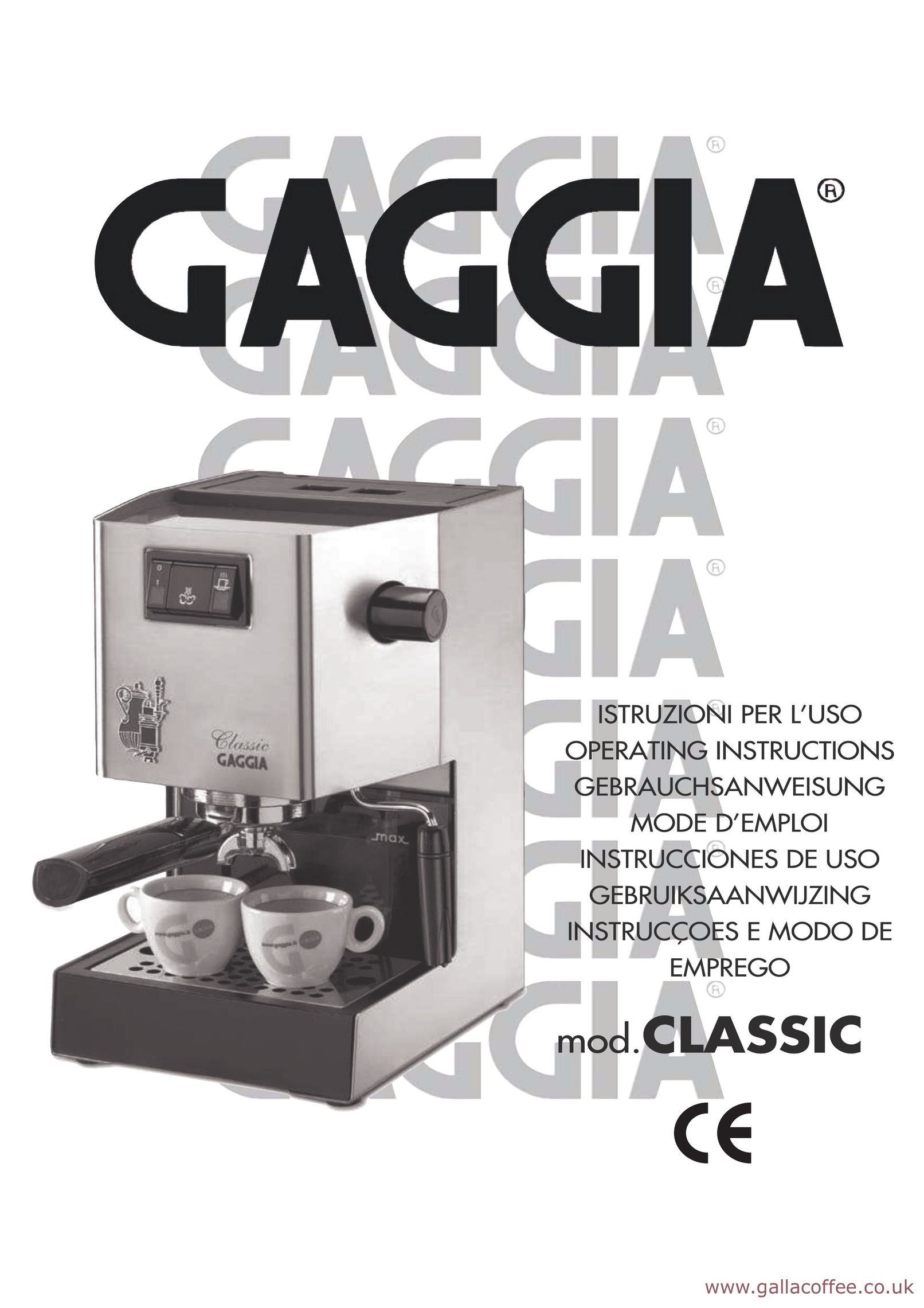 Gaggia 12700 Coffeemaker User Manual (Page 1)