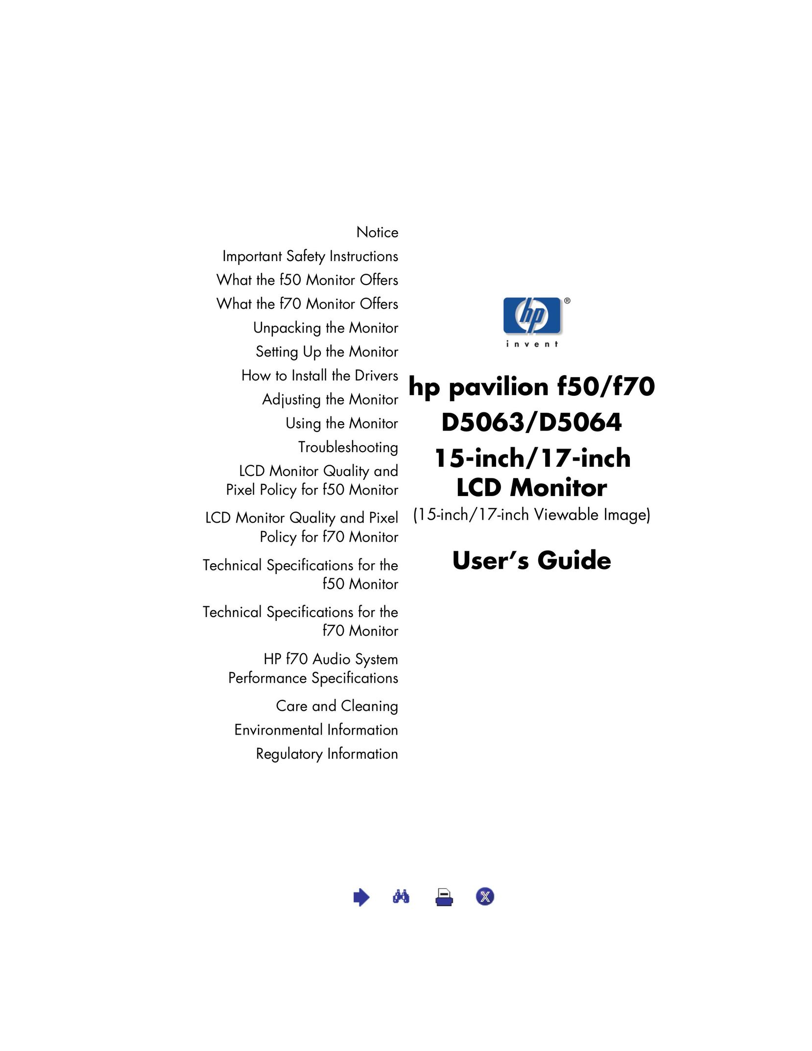 HP (Hewlett-Packard) f50 Car Video System User Manual (Page 1)