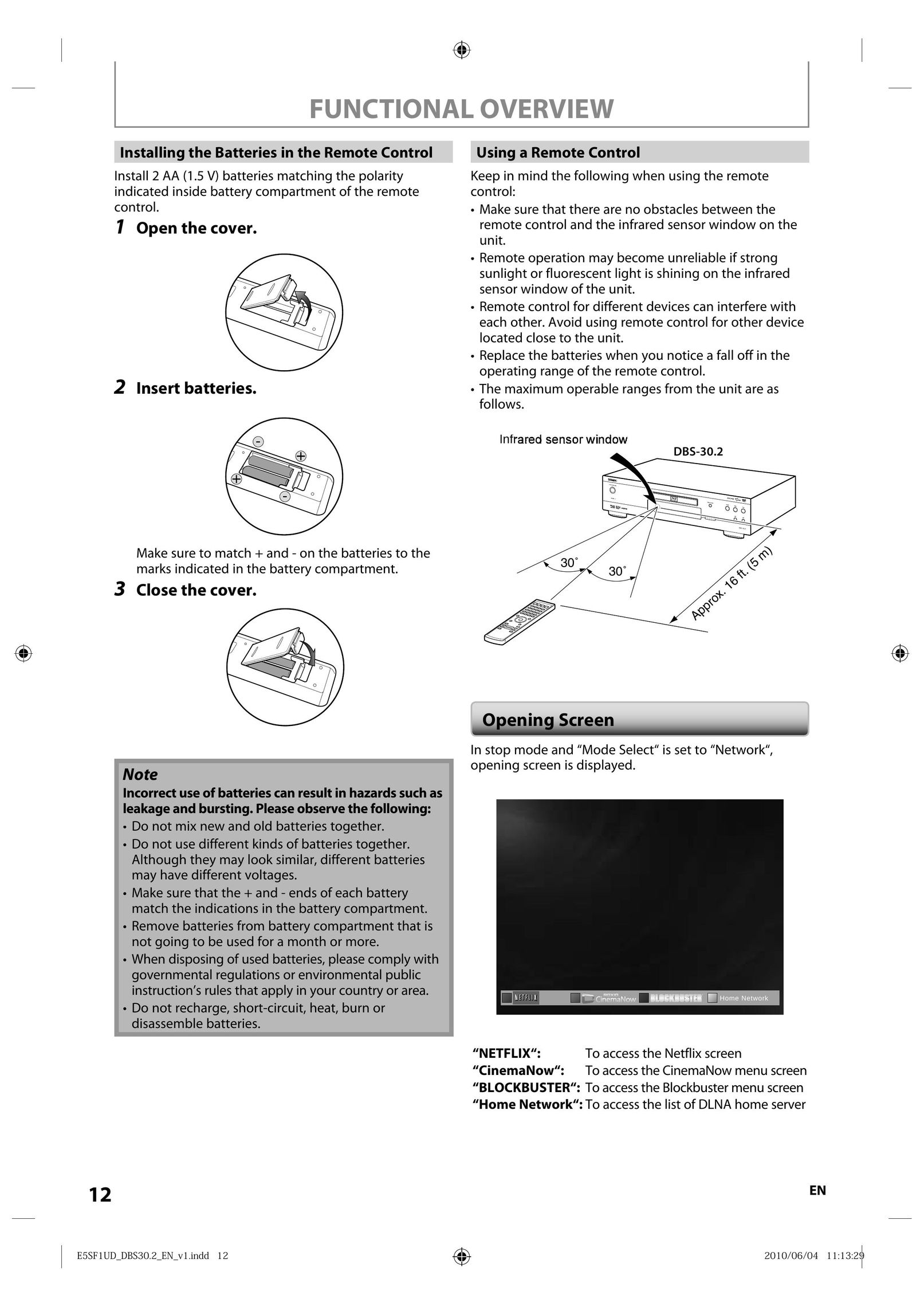Integra 1VMN29753 Blu-ray Player User Manual (Page 12)