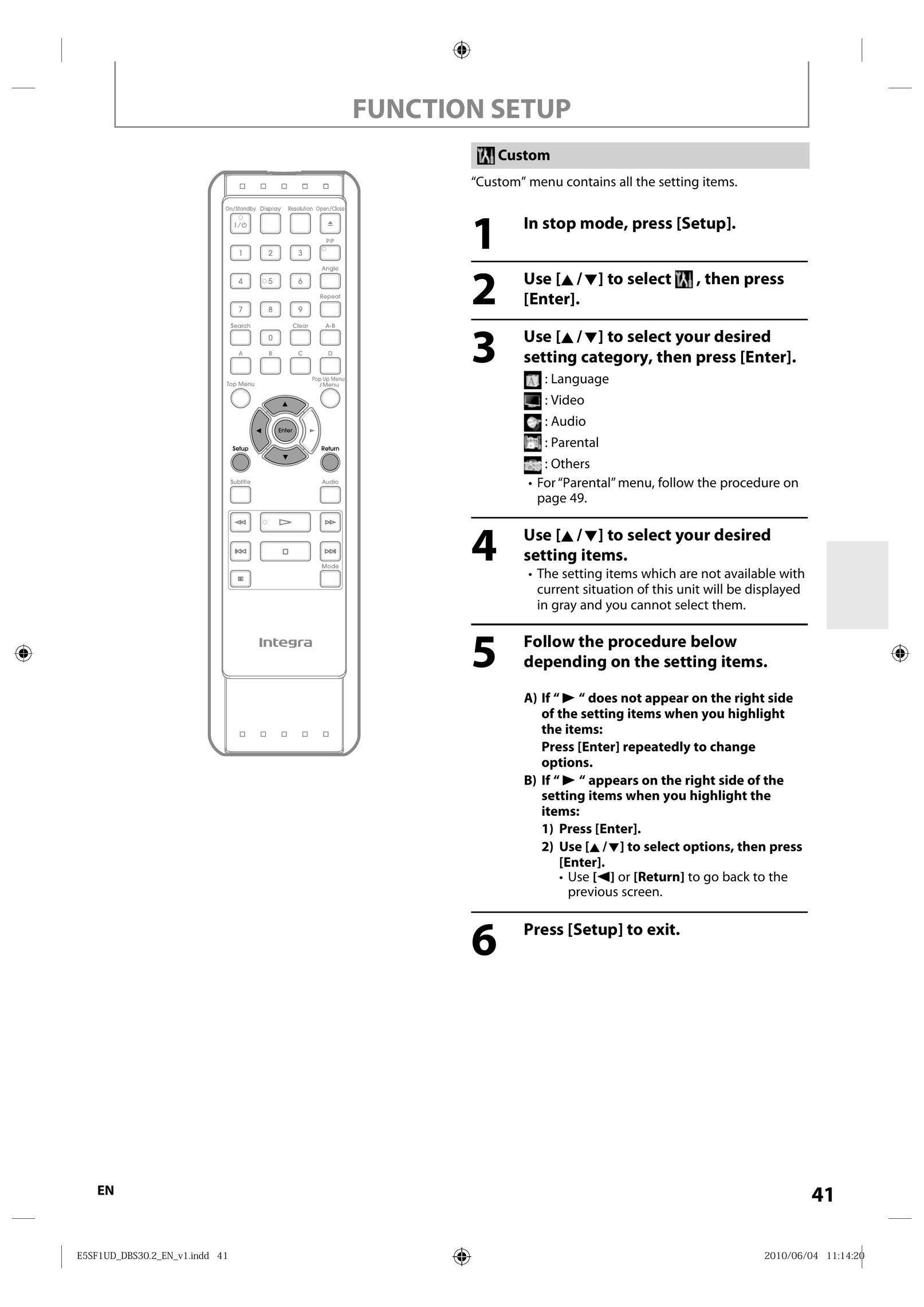 Integra 1VMN29753 Blu-ray Player User Manual (Page 41)