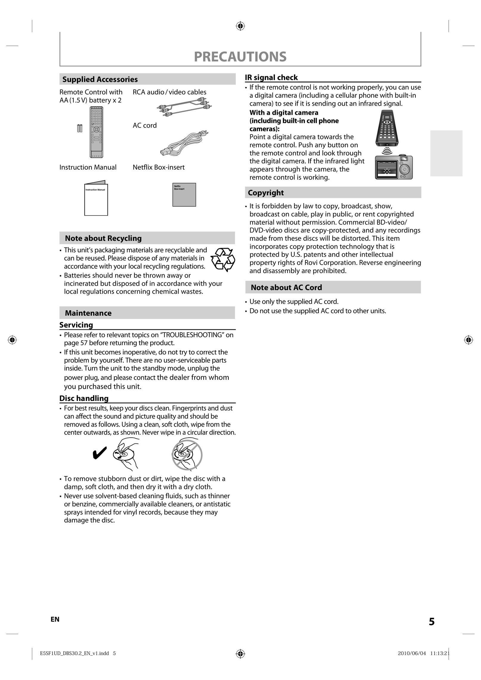 Integra 1VMN29753 Blu-ray Player User Manual (Page 5)