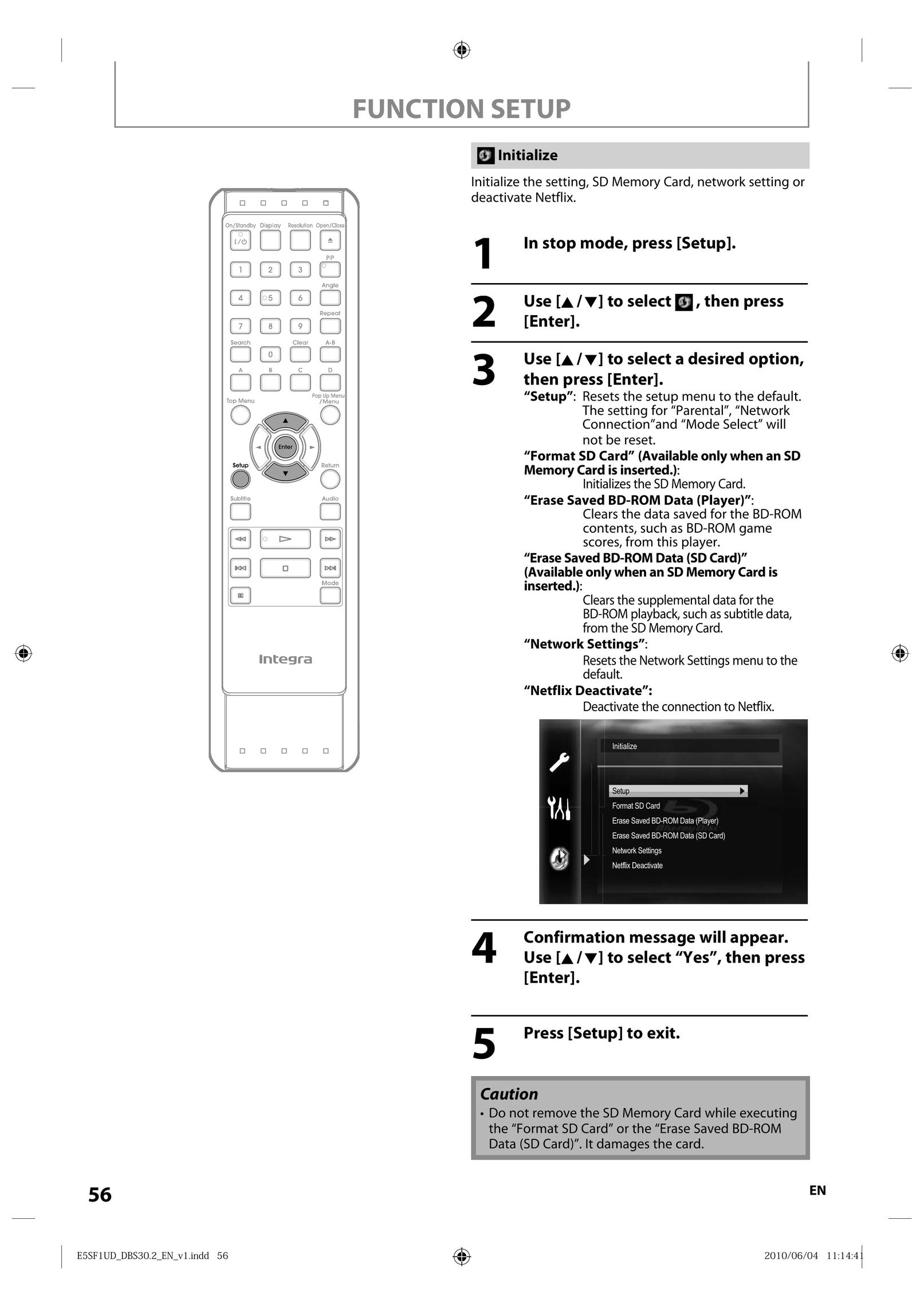 Integra 1VMN29753 Blu-ray Player User Manual (Page 56)