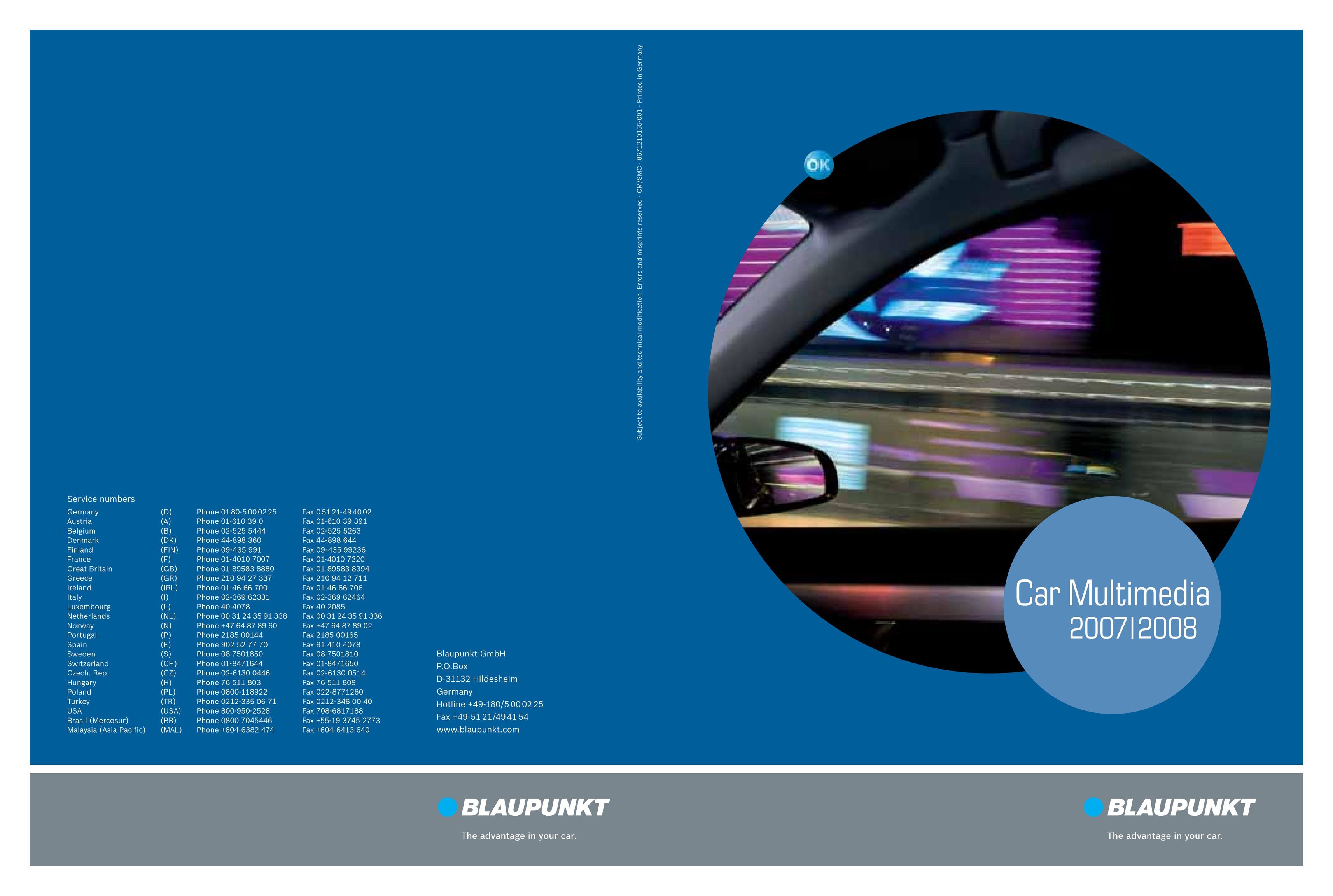 Blaupunkt 2007 Car Video System User Manual (Page 1)