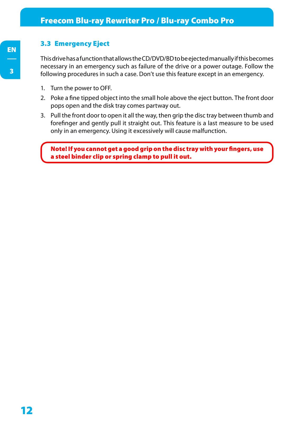 Freecom Technologies 220AW8FB/00LCD Blu-ray Player User Manual (Page 12)