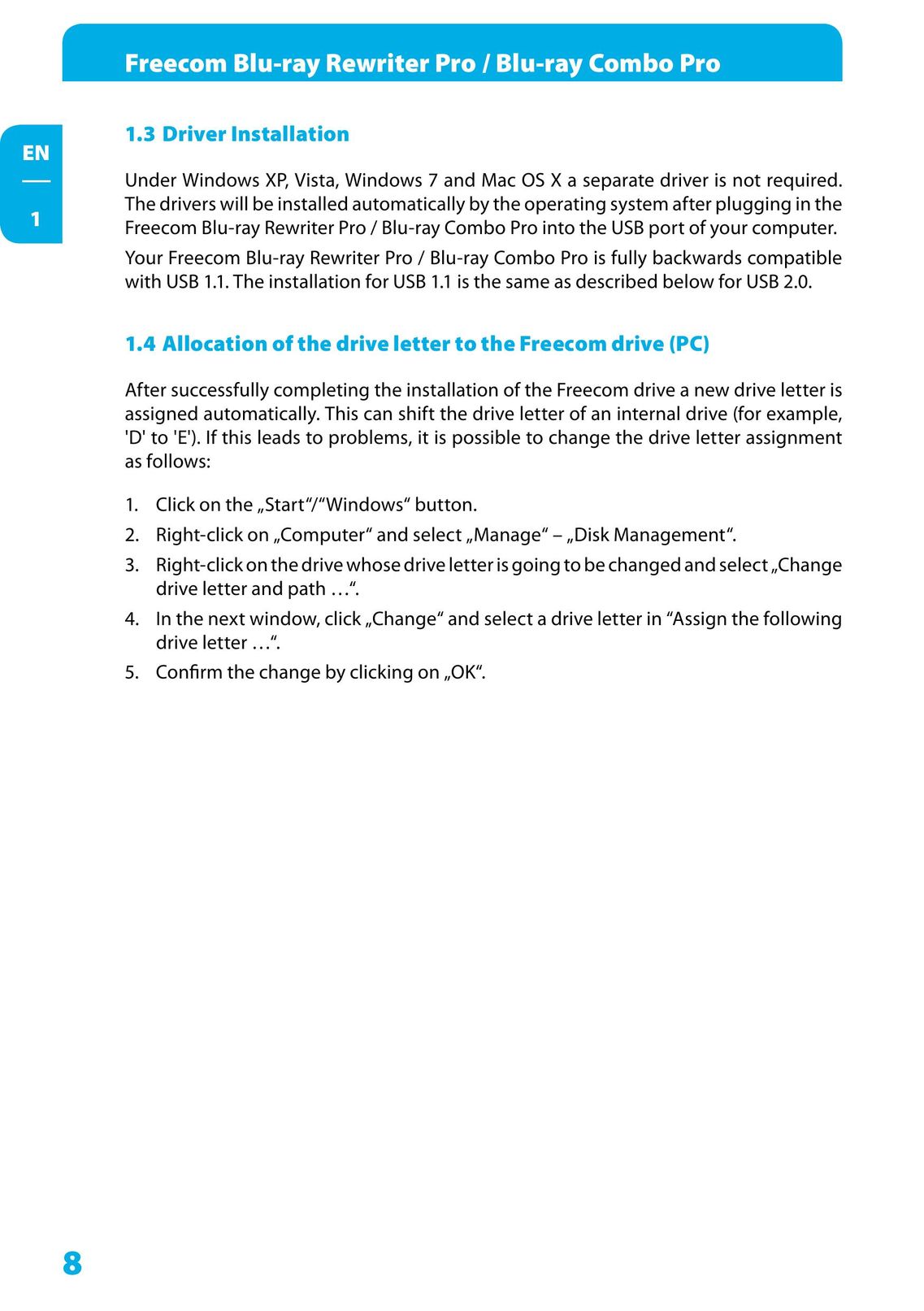Freecom Technologies 220AW8FB/00LCD Blu-ray Player User Manual (Page 8)