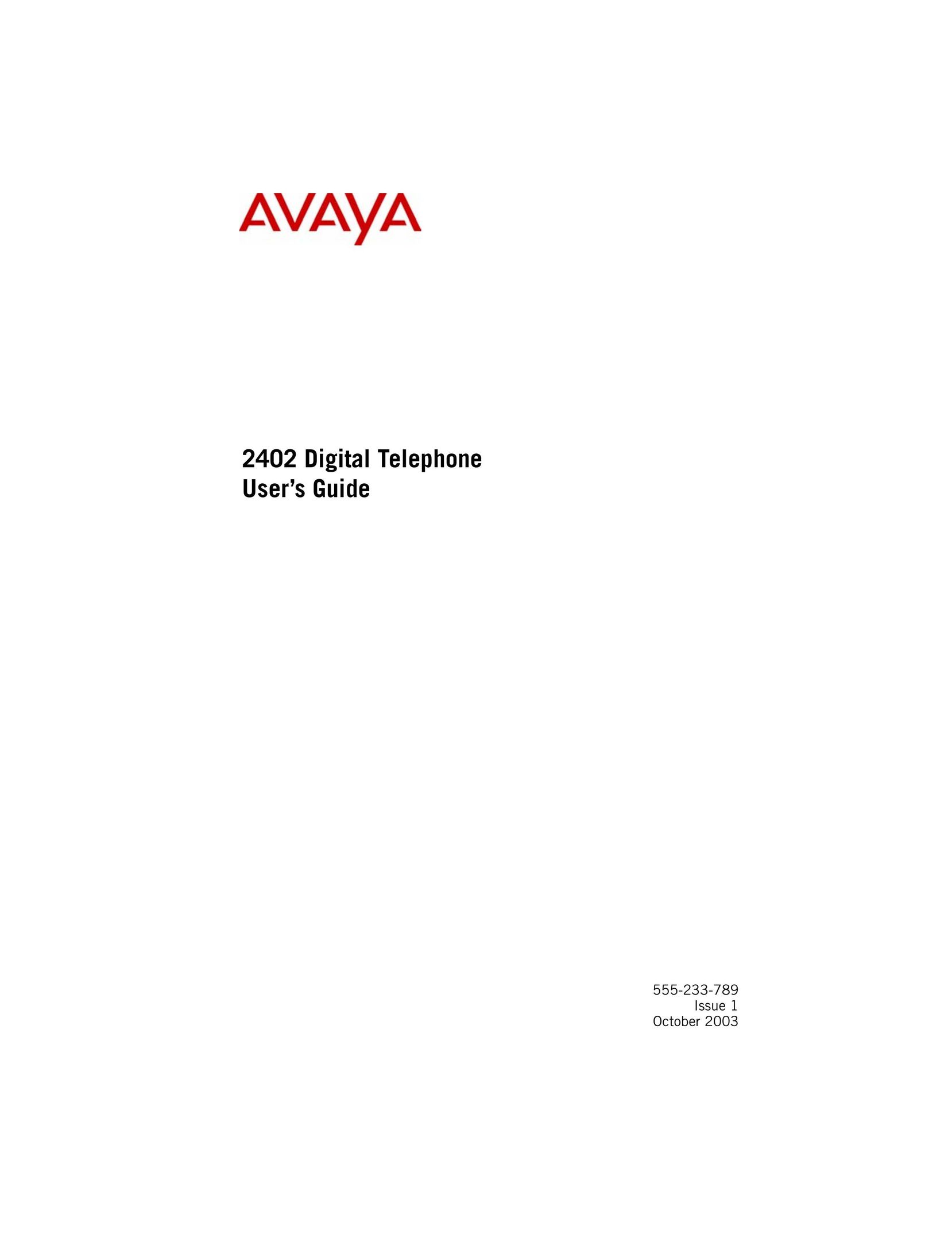Avaya 2402 Cordless Telephone User Manual (Page 1)