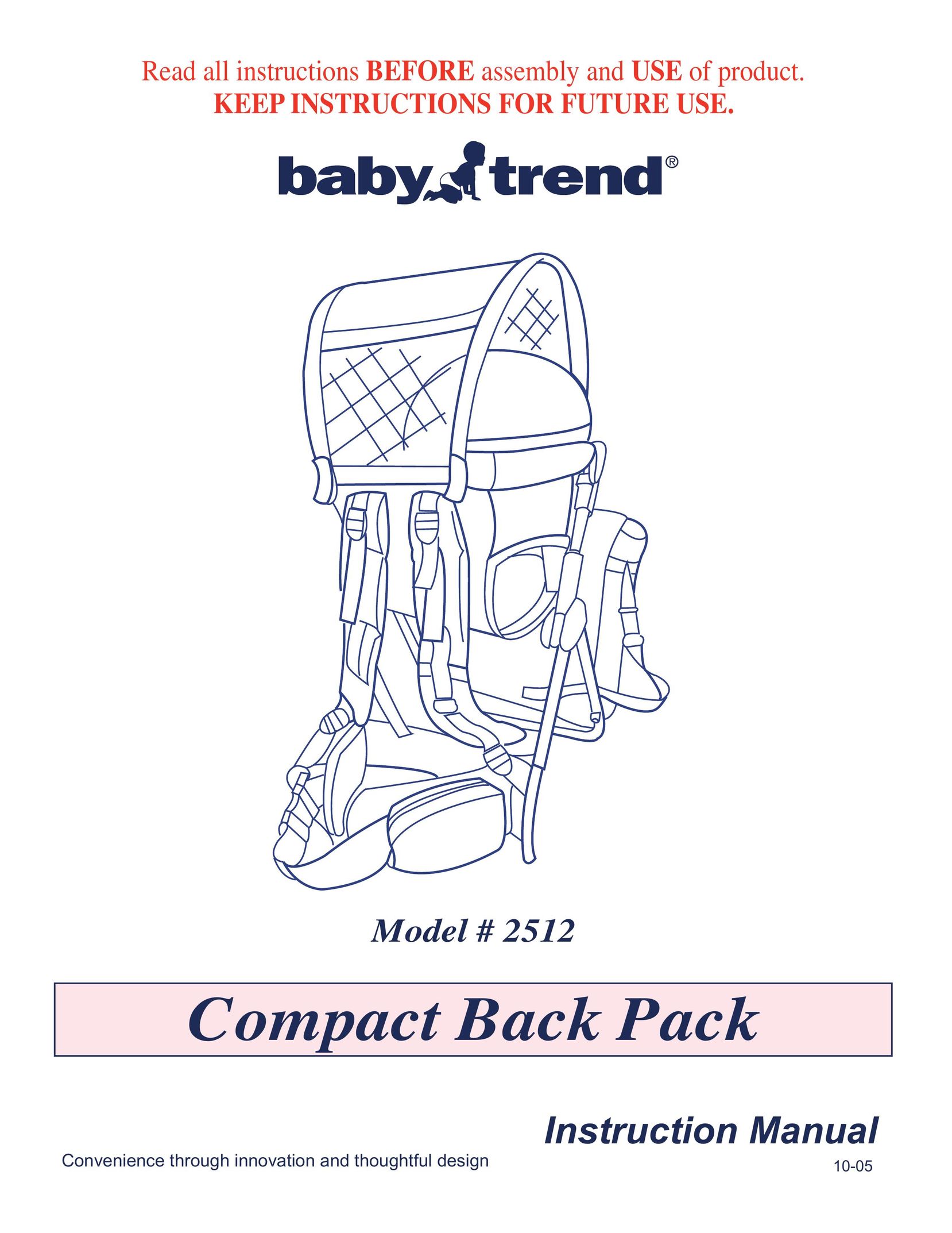 Baby Trend 2512 Baby Carrier User Manual (Page 1)