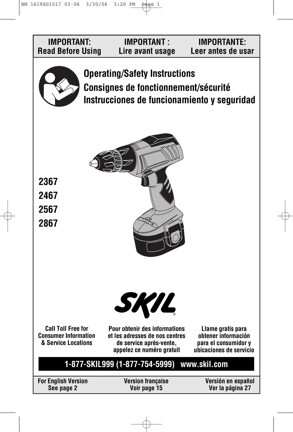 Skil 2567 Drill User Manual (Page 1)