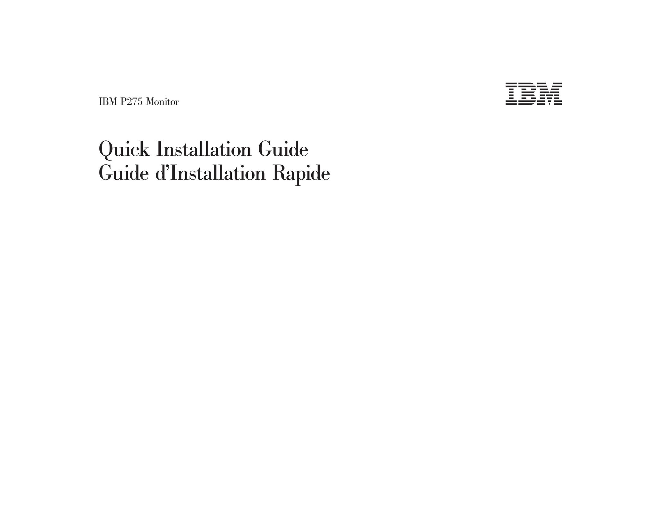IBM 275 Computer Monitor User Manual (Page 1)