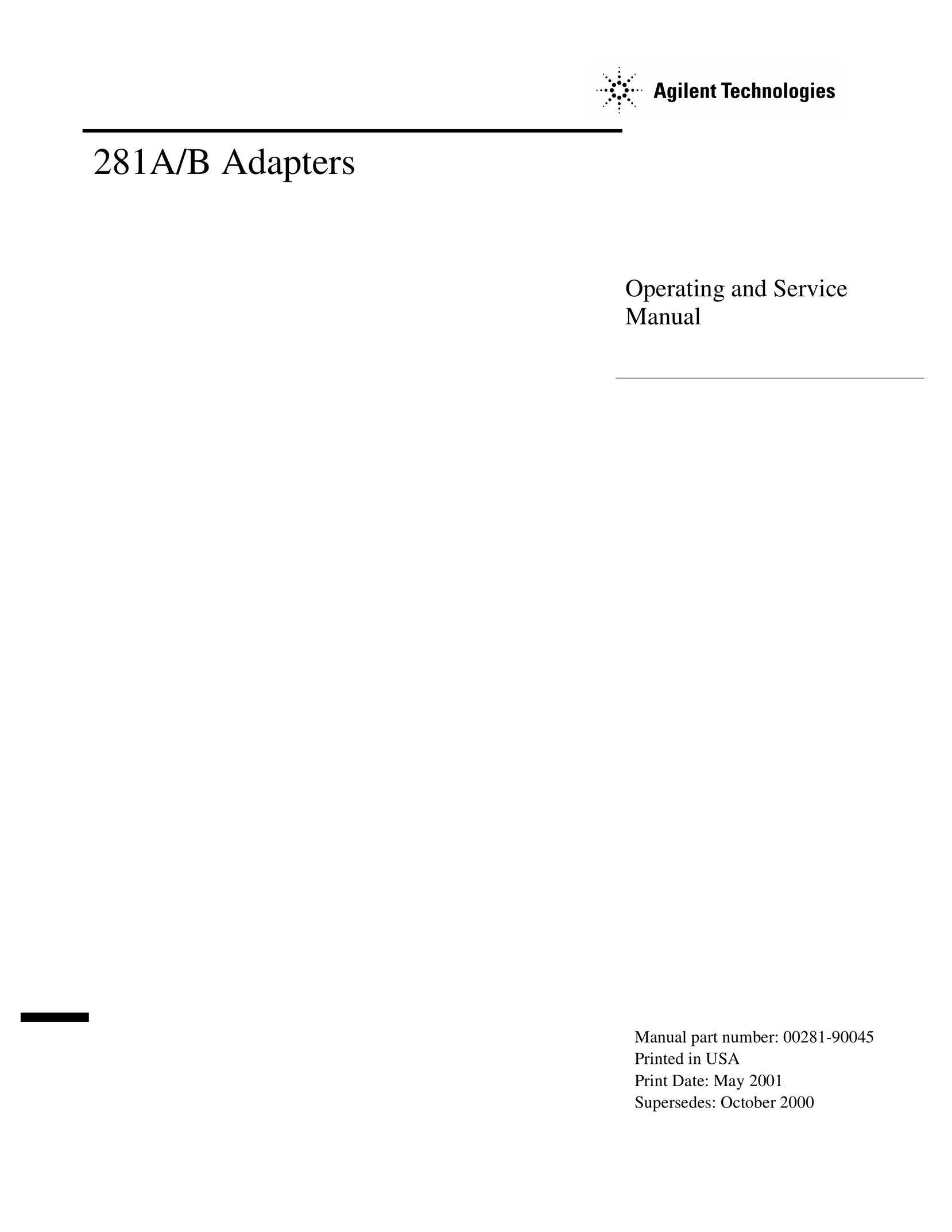 Agilent Technologies 281 A Video Gaming Accessories User Manual (Page 1)