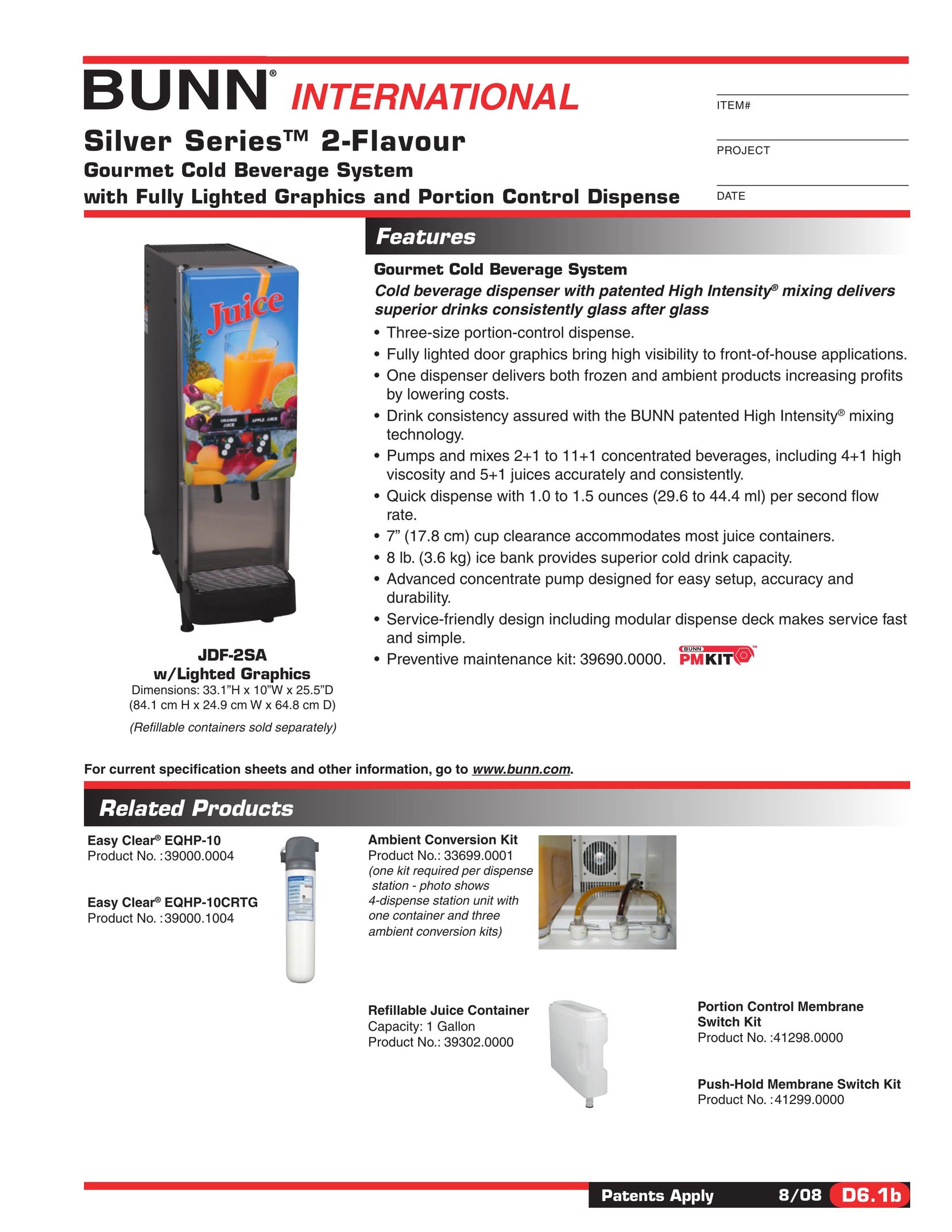 Bunn 2-Flavour Beverage Dispenser User Manual (Page 1)