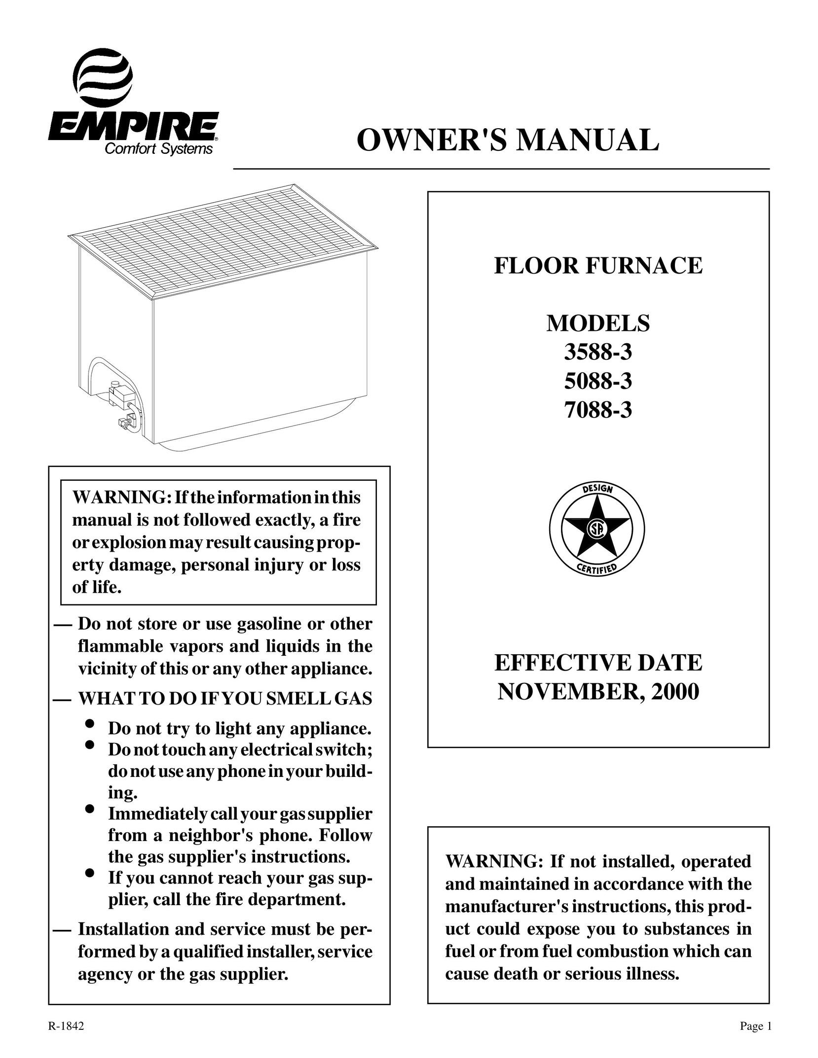 Empire Comfort Systems 3588-3 Furnace User Manual (Page 1)