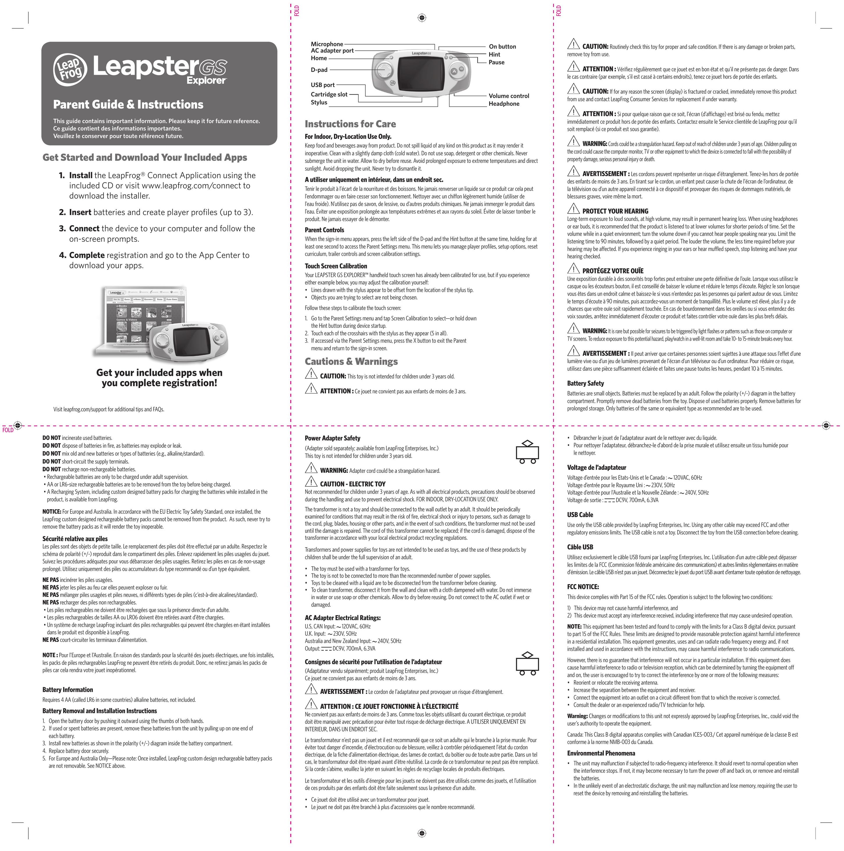 LeapFrog 39700 Handheld Game System User Manual (Page 1)