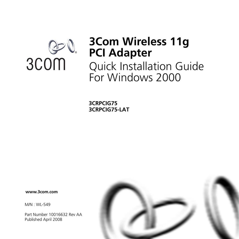 3Com 3CRPCIG75 Network Card User Manual (Page 1)