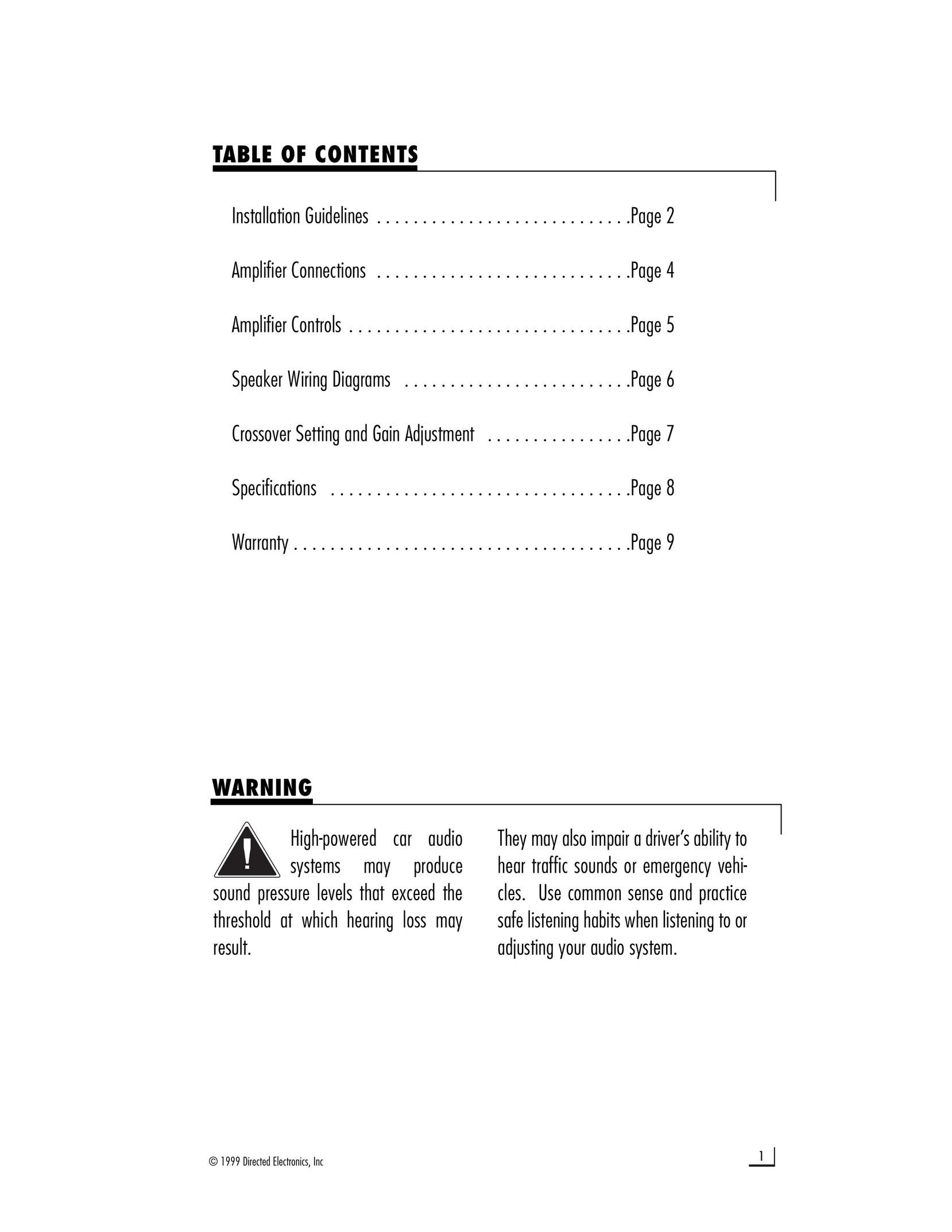 Directed Electronics 400 Car Amplifier User Manual (Page 3)