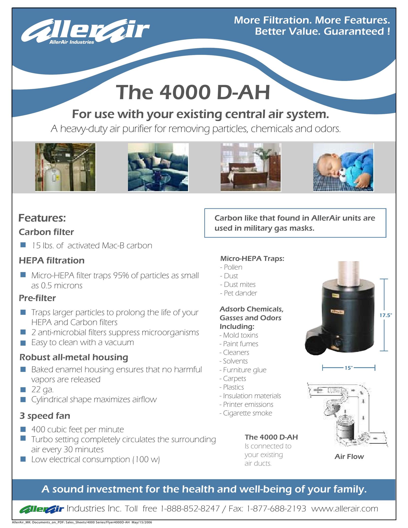 AllerAir 4000 D-AH Air Cleaner User Manual (Page 1)