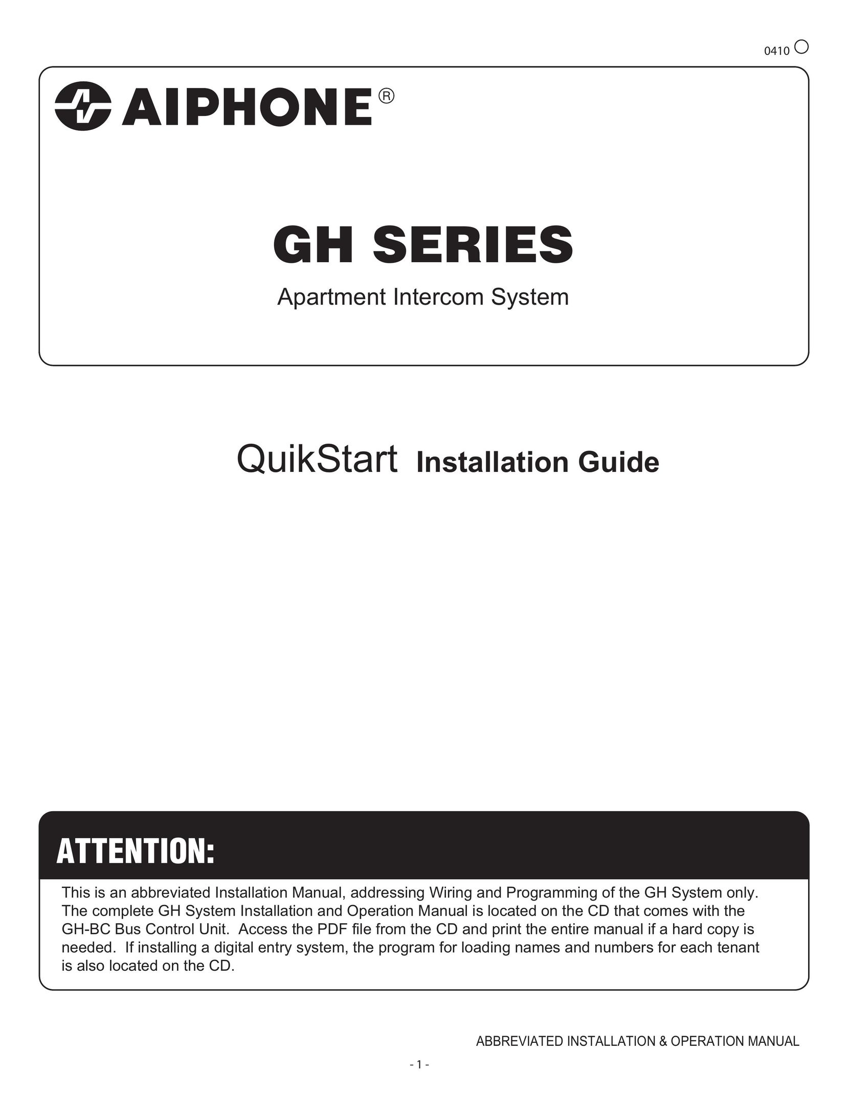 Aiphone 410 Intercom System User Manual (Page 1)