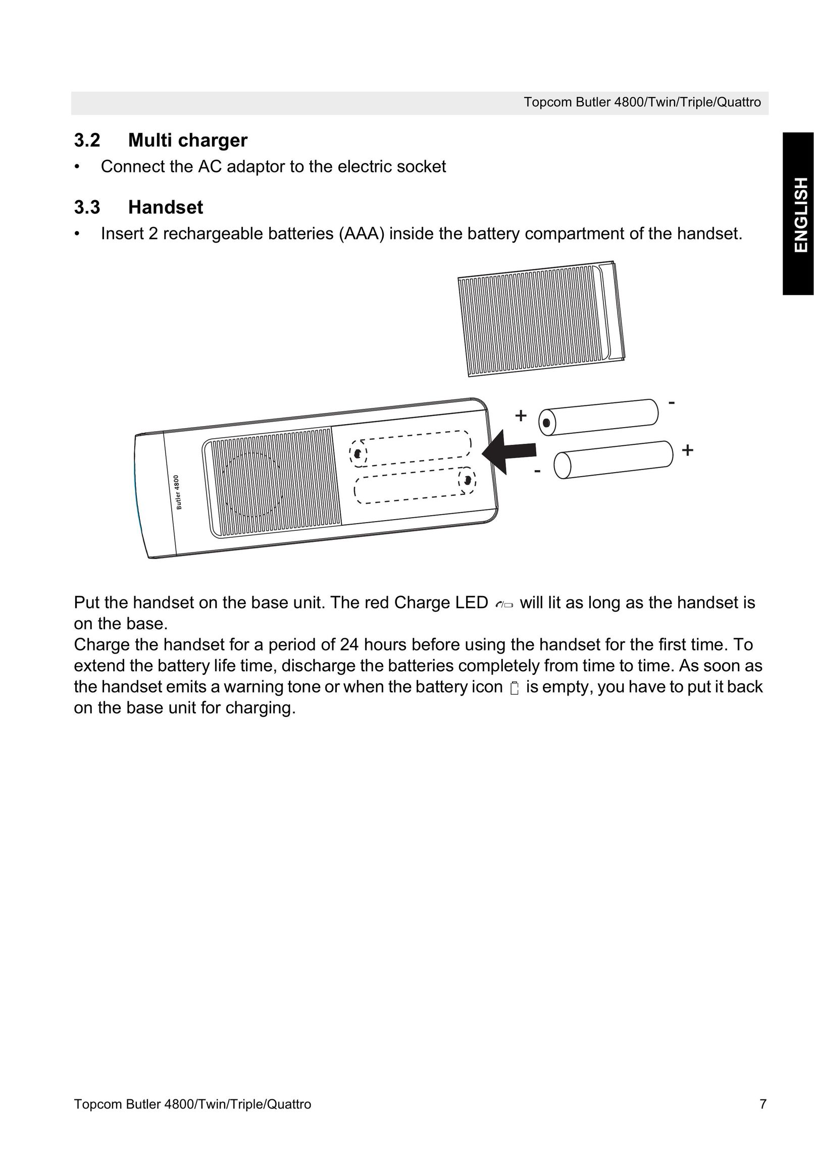 Topcom 4800 Cordless Telephone User Manual (Page 7)