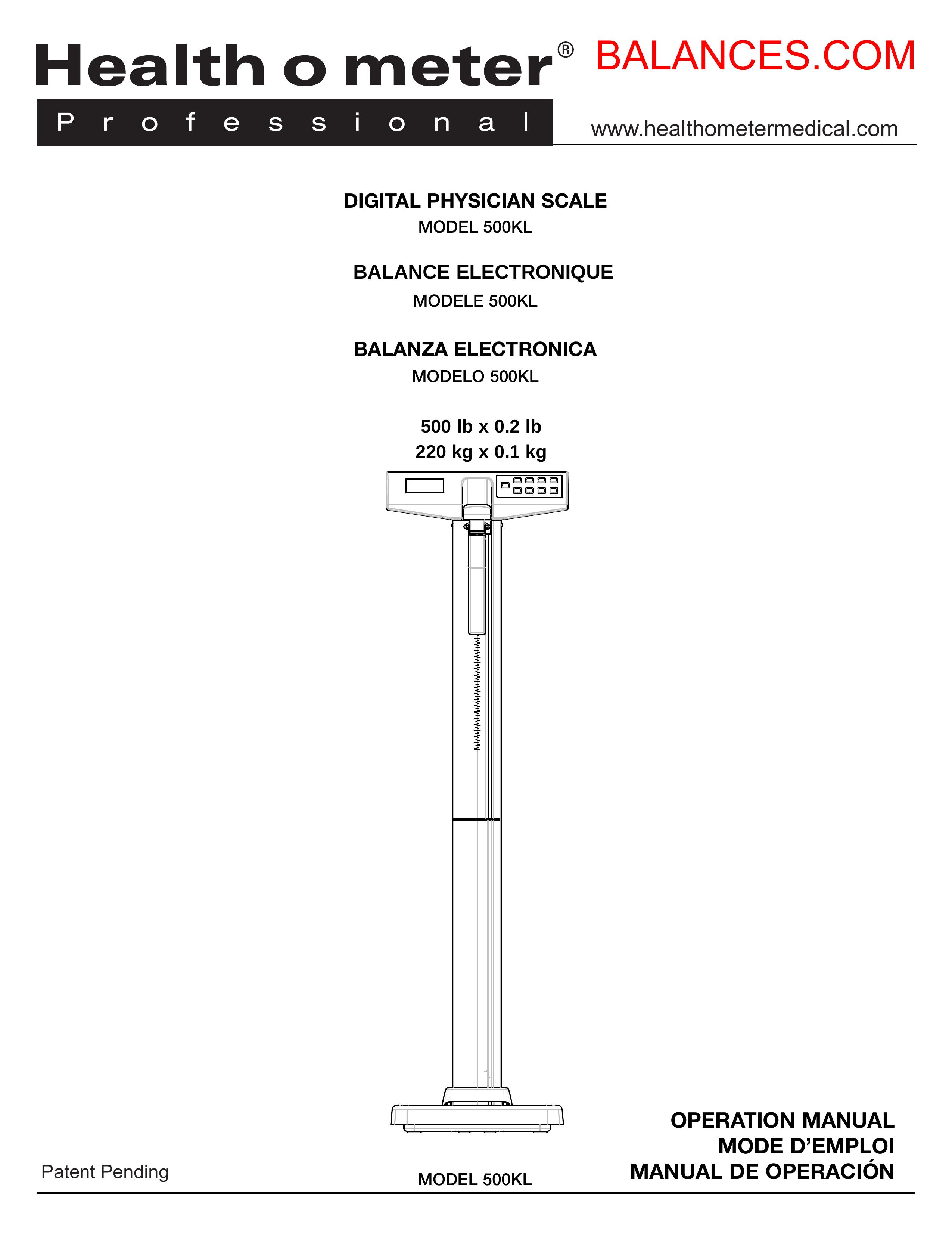 Balance 500KL Scale User Manual (Page 1)
