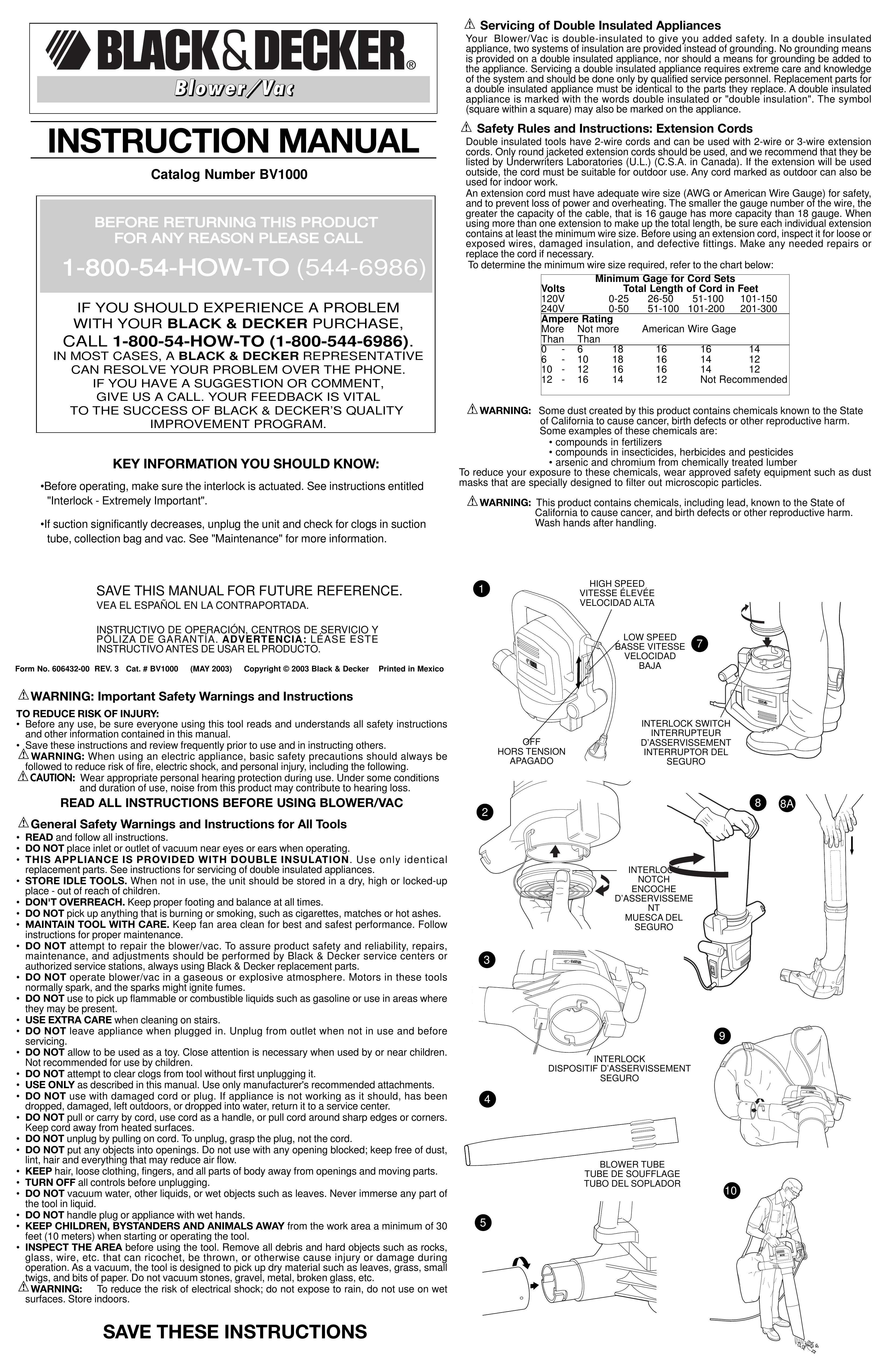 Black & Decker 606432-00 Blower User Manual (Page 1)
