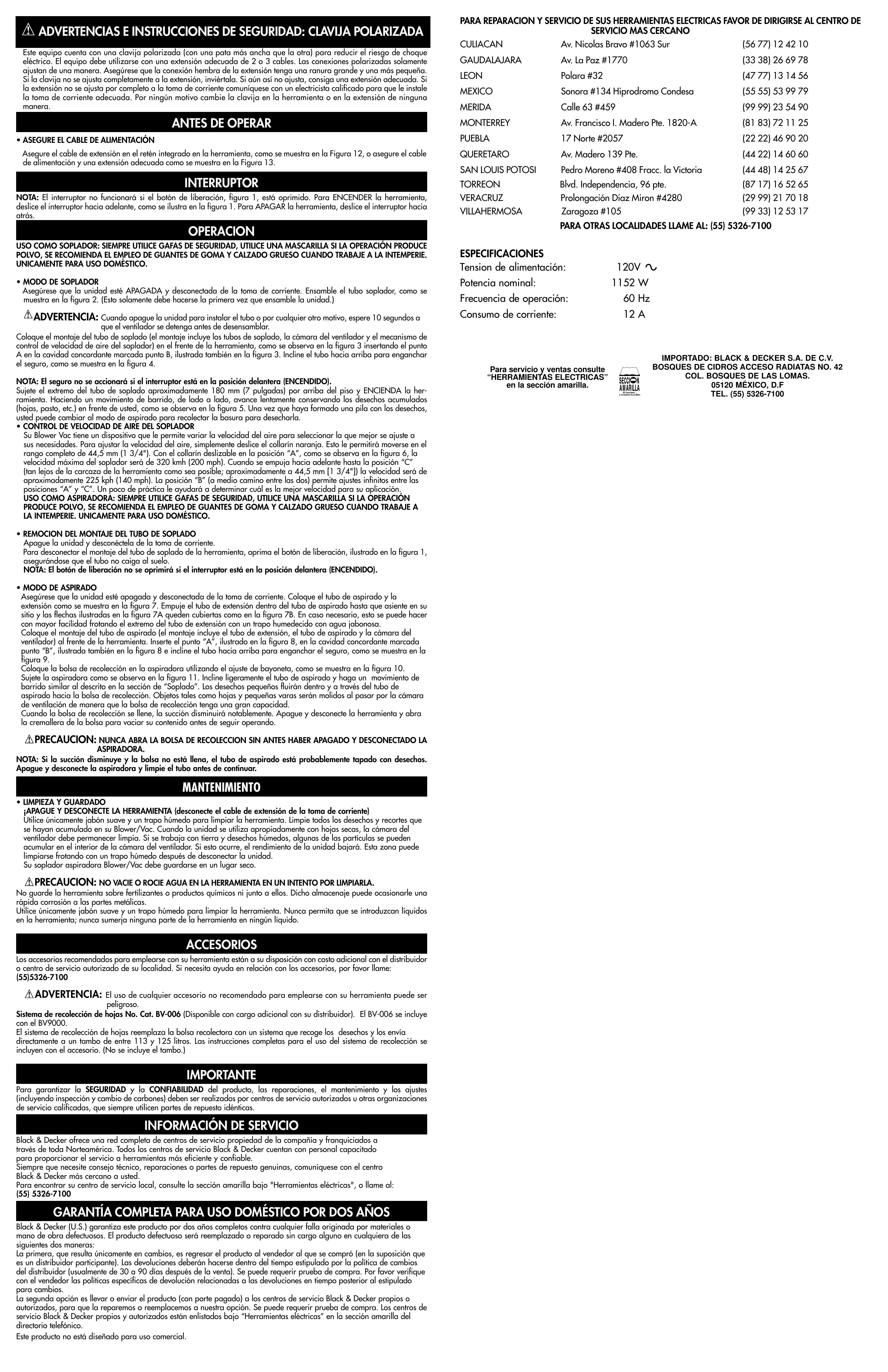 Black & Decker 608435-00 Blower User Manual (Page 4)